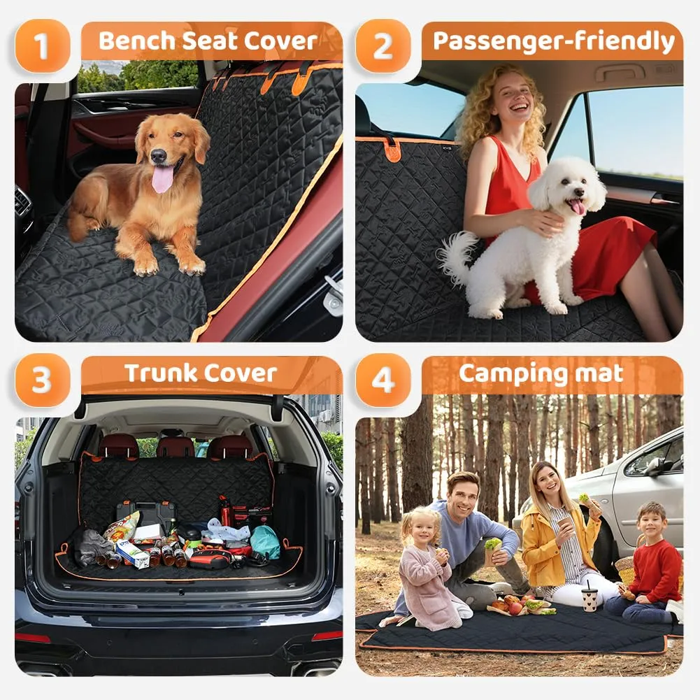 KYG Coprisedile Auto per Cani Posteriore, Antiscivolo e Antigraffio per Auto, SUV e Camion, 132x58x46cm - immagine 7