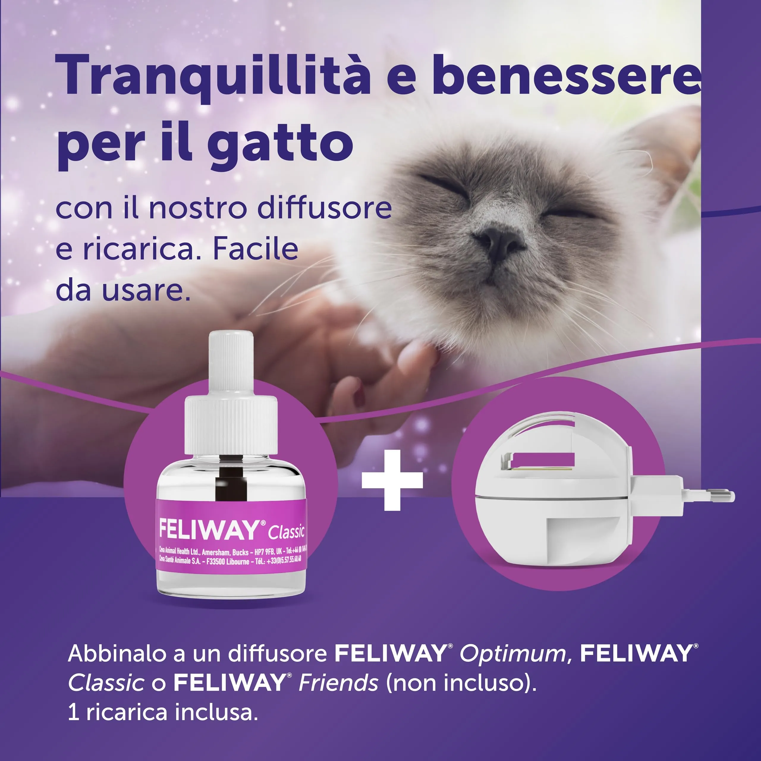 Feliway Classic Ricarica Diffusore di Feromoni Calmanti per Gatti, 48ml - immagine 3