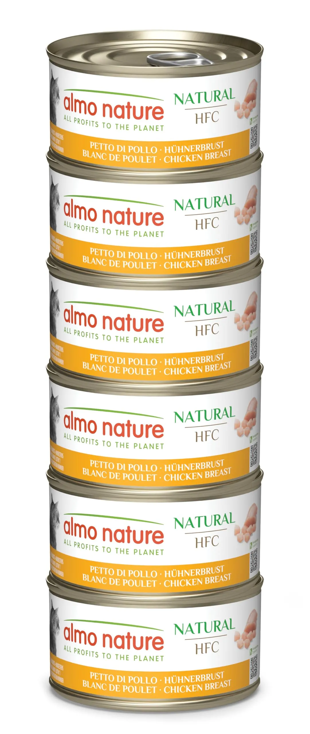 Almo Nature HFC Natural Alimento Umido per Gatti Petto di Pollo 420 g (6 x 70 g) - immagine 1