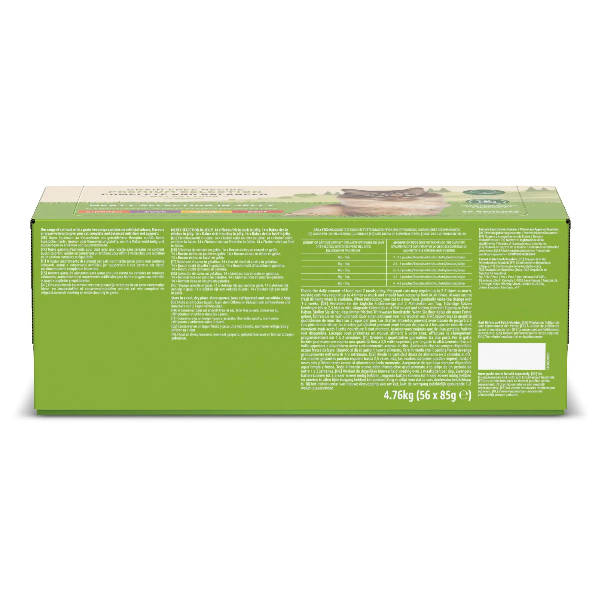 by Amazon Cibo Umido Senza Cereali per Gatti Adulti Selezione di Carne in Gelatina, 4.76 kg, 56 Confezioni da 85 g - immagine 7