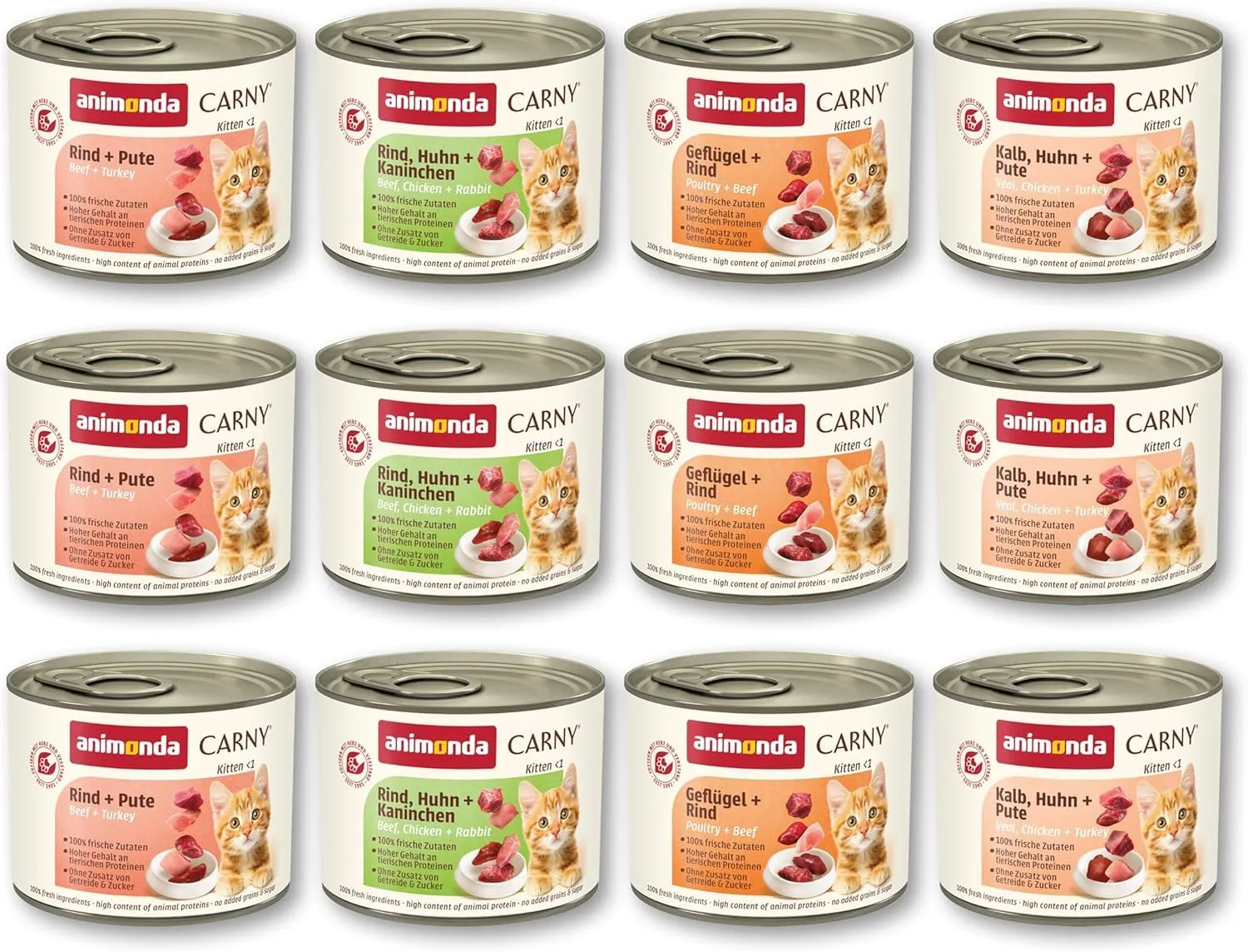 animonda Carny Kitten Cibo Umido per Gatti Varietà, 12 x 200 g - immagine 1