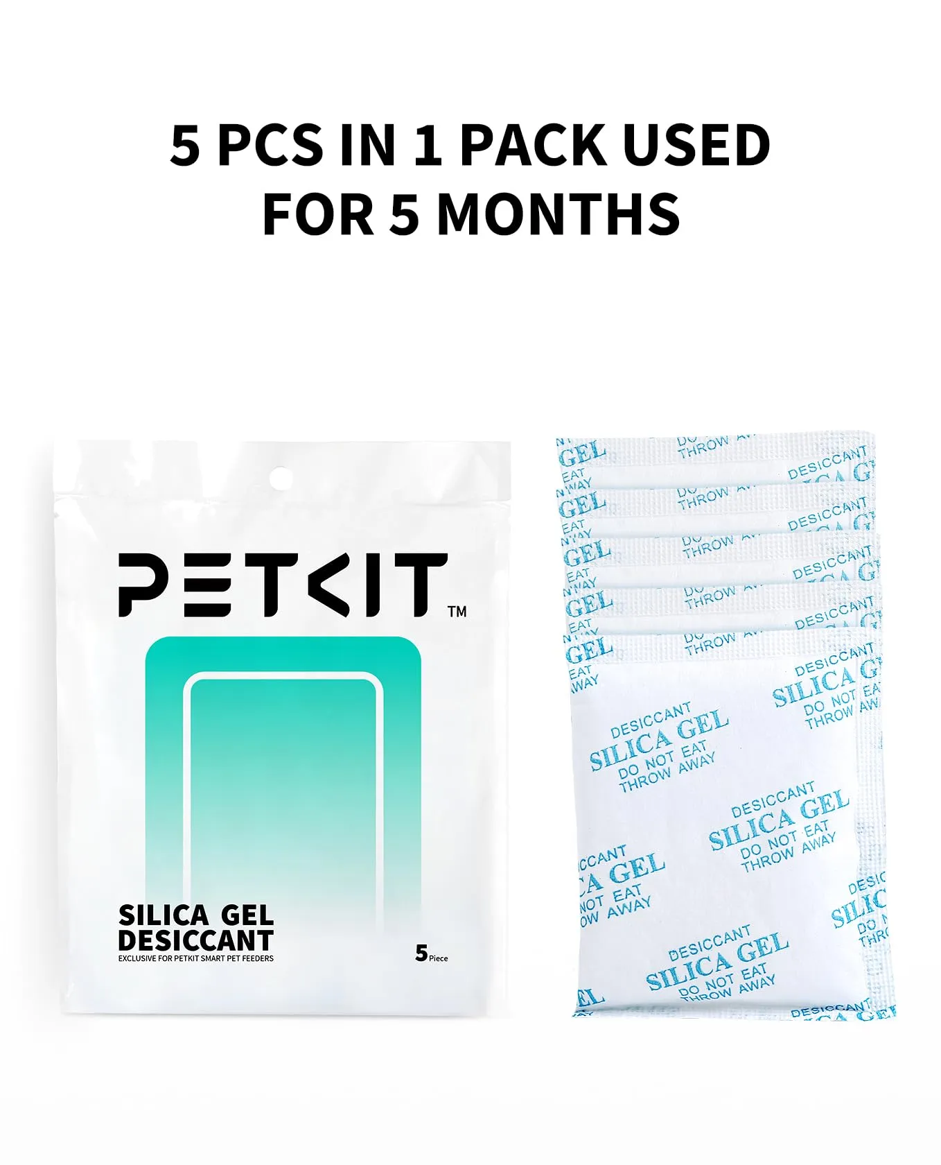 PETKIT Essiccante di ricambio per alimentatori intelligenti, confezione da 5 pezzi - immagine 4