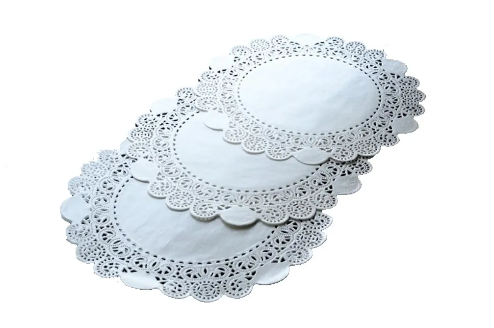 MAQA Centrini di carta pizzo bianchi, 20 cm, 100 pezzi - immagine 2