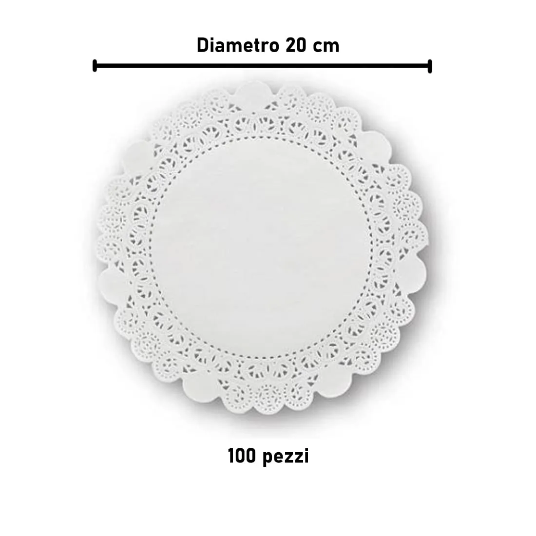 MAQA Centrini di carta pizzo bianchi, 20 cm, 100 pezzi - immagine 5