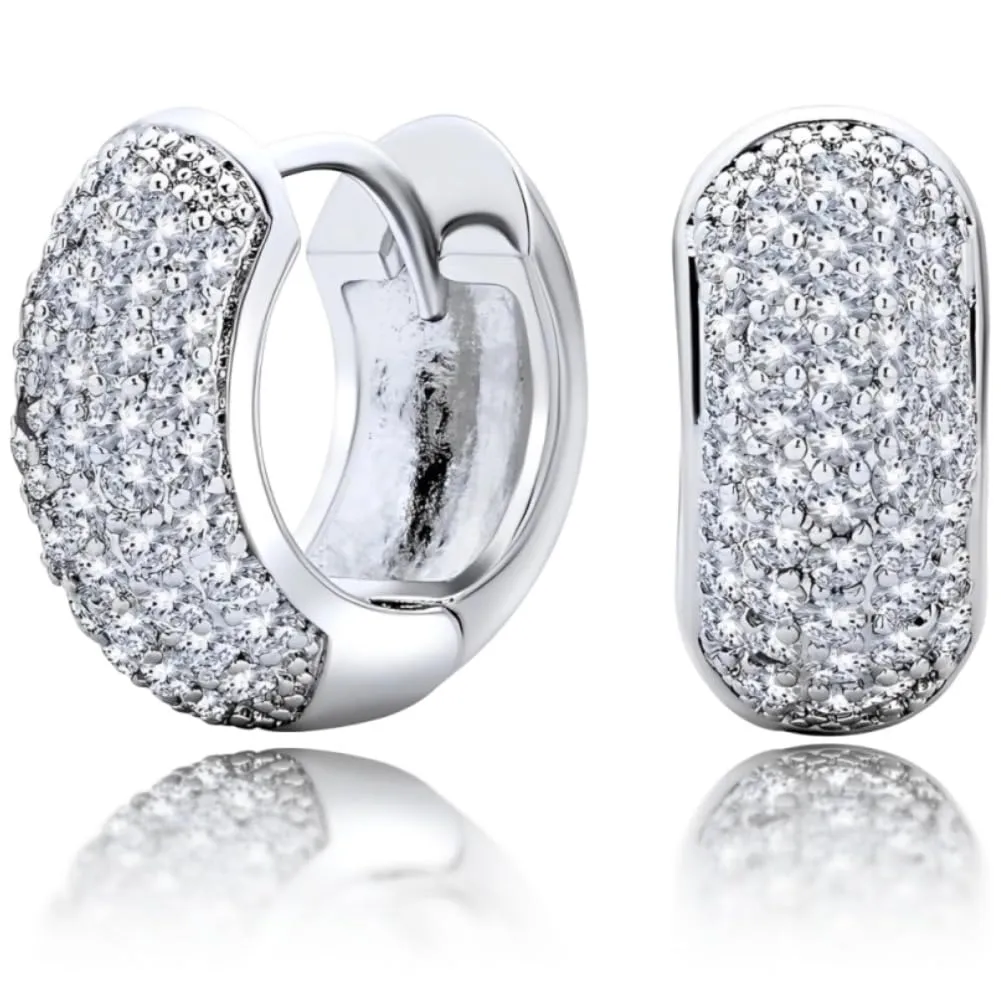 Voarge Orecchini a Cerchio Chunky Leggeri Spessi, Argento, Piccolo - immagine 1