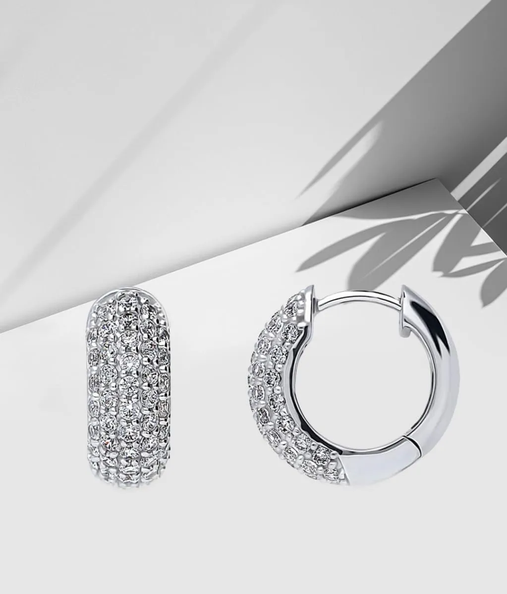 Voarge Orecchini a Cerchio Chunky Leggeri Spessi, Argento, Piccolo - immagine 4