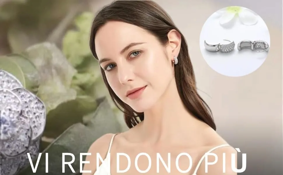 Voarge Orecchini a Cerchio Chunky Leggeri Spessi, Argento, Piccolo - immagine 6