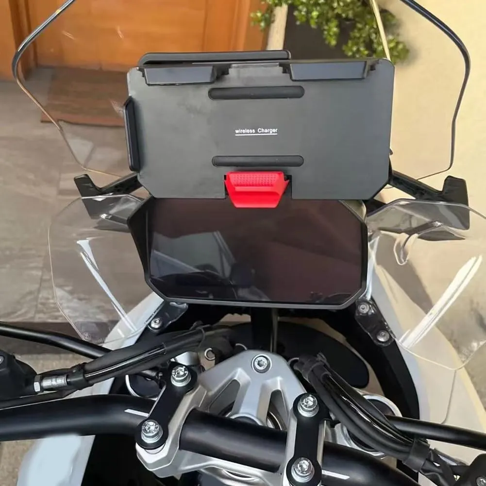 MoSundi 15W Wireless Charging Phone Holder for R1200GS R1250GS R1300GS, IPX6 Waterproof Motorcycle Mount with Dual USB Ports - immagine 1