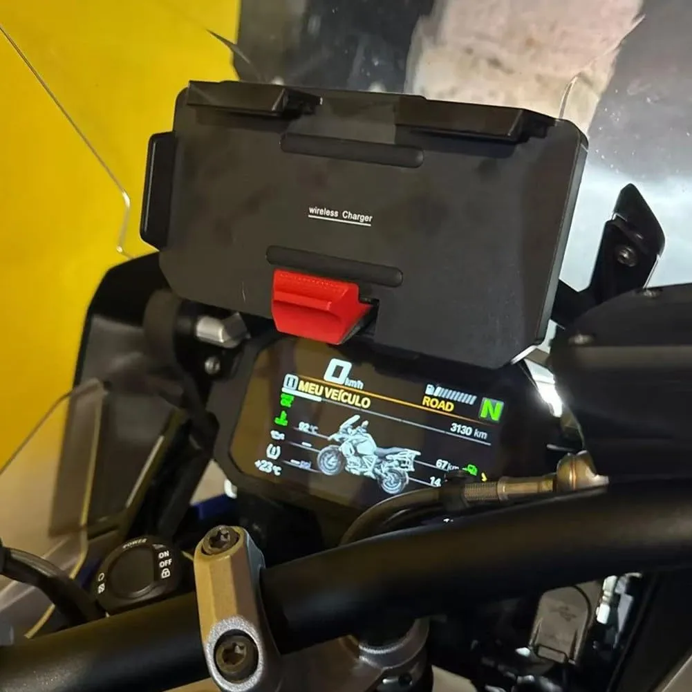 MoSundi 15W Wireless Charging Phone Holder for R1200GS R1250GS R1300GS, IPX6 Waterproof Motorcycle Mount with Dual USB Ports - immagine 3