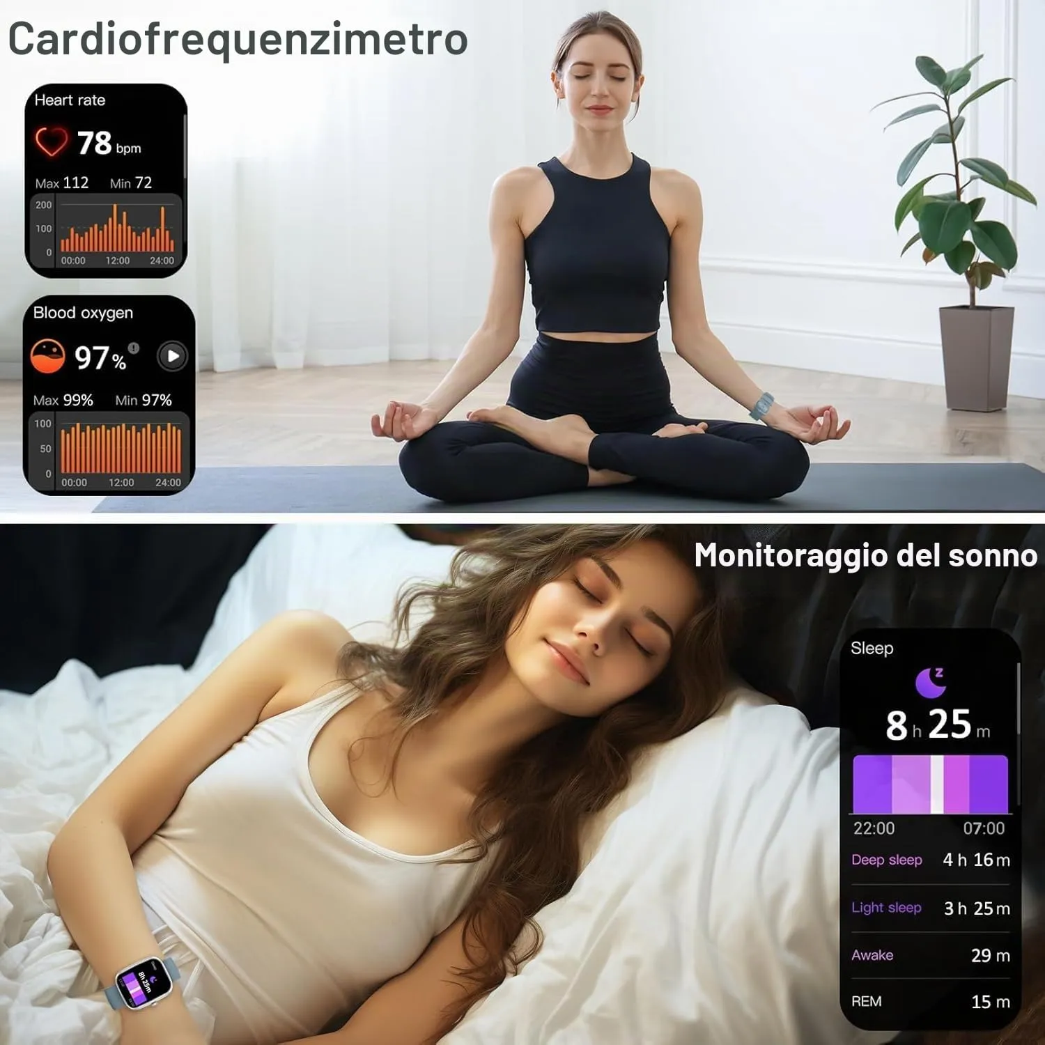 Matast Smartwatch 2026 per Uomo e Donna, Fitness Tracker con Cardiofrequenzimetro, Sonno e Contapassi, Schermo 1.91", Chiamate Bluetooth, Impermeabile IP68, Grigio platino - immagine 6