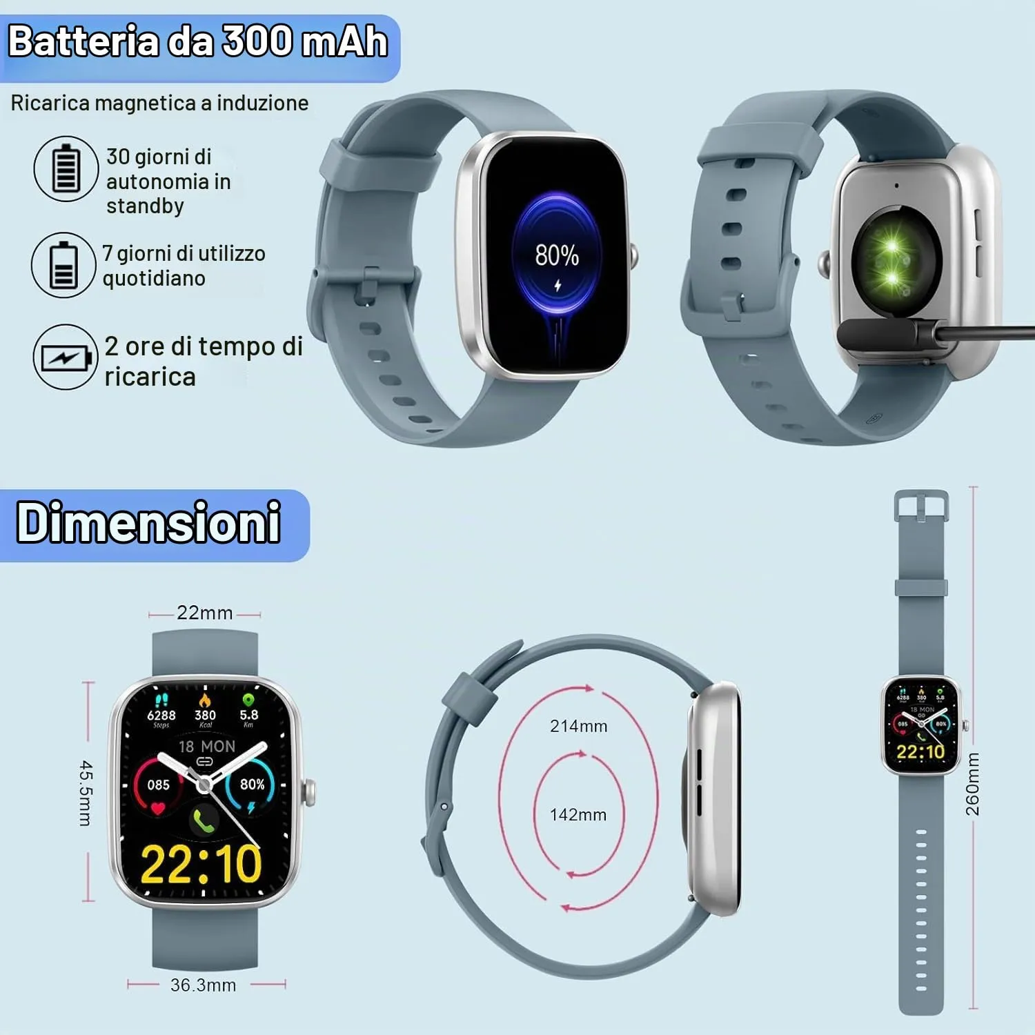 Matast Smartwatch 2026 per Uomo e Donna, Fitness Tracker con Cardiofrequenzimetro, Sonno e Contapassi, Schermo 1.91", Chiamate Bluetooth, Impermeabile IP68, Grigio platino - immagine 7