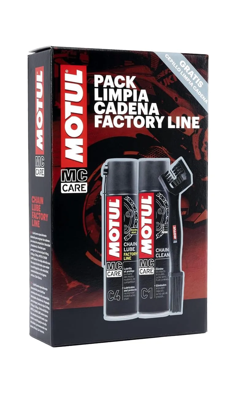 Motul Kit Detergente e Lubrificante per Catena C1 400 ml + C4 400 ml e Spazzola di Pulizia - immagine 4