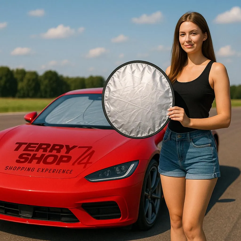 Terryshop74 Parasole per Parabrezza Auto Pieghevole, 150 x 70 cm - immagine 3