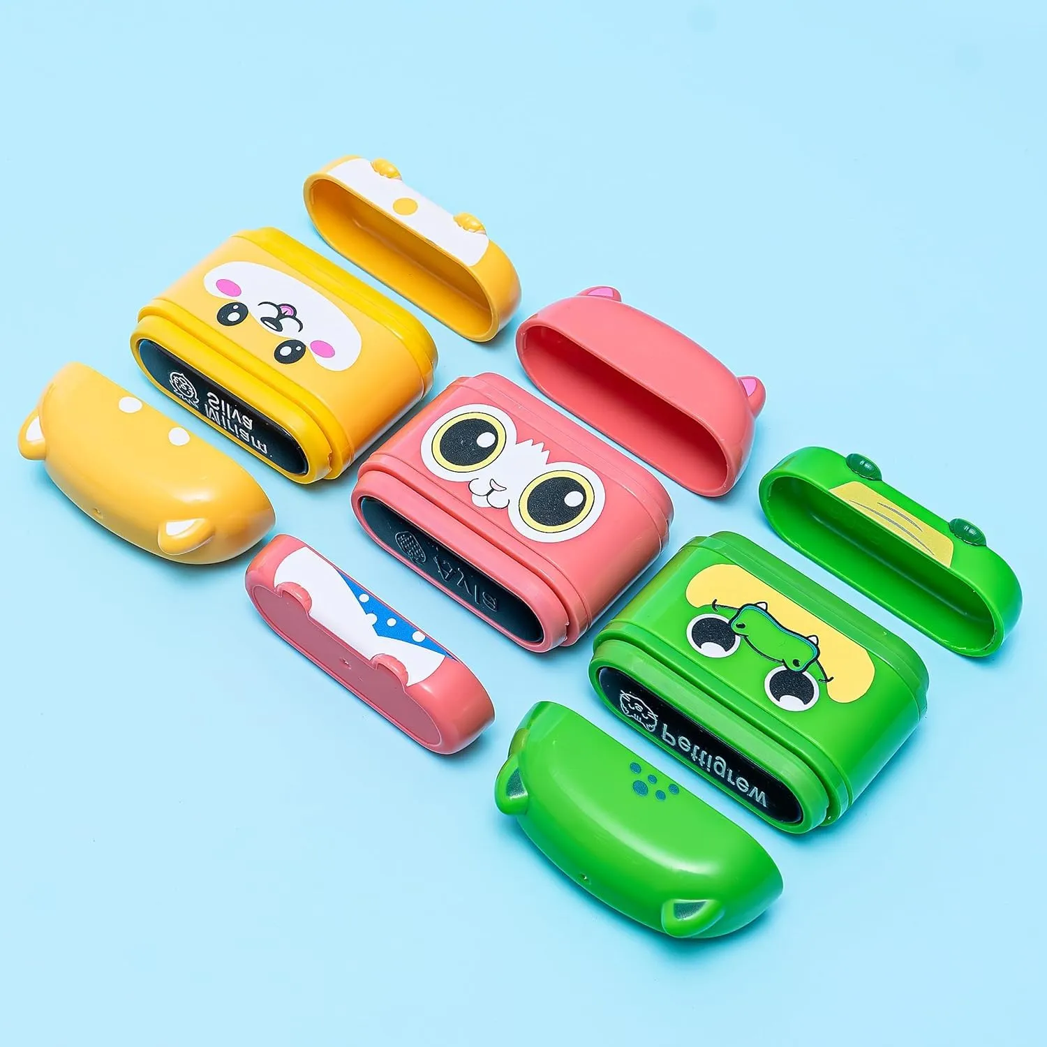 TheKiddoSpace Timbro Nome Personalizzato per Vestiti Bambini, Doppio Lato con Inchiostro Bianco e Nero, Grande - immagine 6
