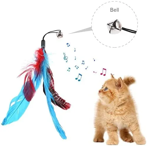 GOLDGE 17 Pezzi Giochi con Piume per Gatto, Giocattoli Interattivi per Gatti - immagine 2