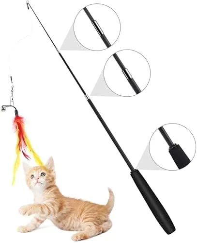 GOLDGE 17 Pezzi Giochi con Piume per Gatto, Giocattoli Interattivi per Gatti - immagine 3