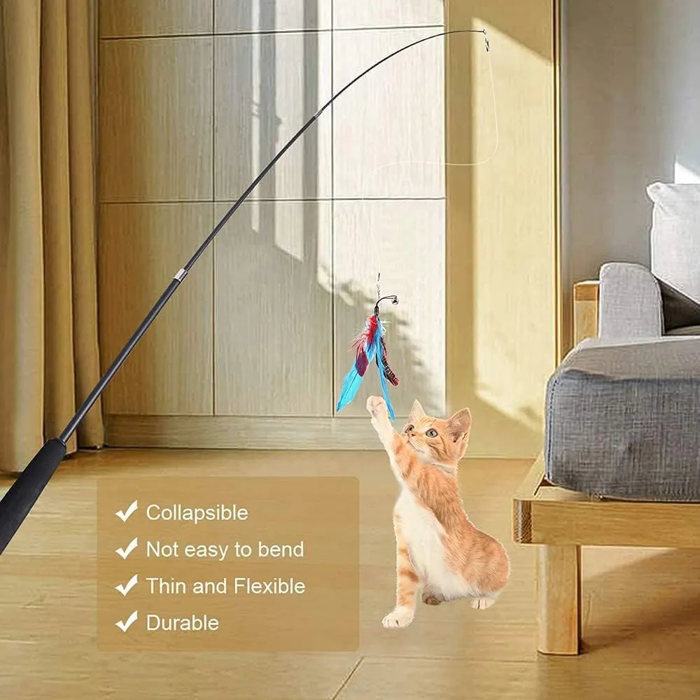 GOLDGE 17 Pezzi Giochi con Piume per Gatto, Giocattoli Interattivi per Gatti - immagine 5