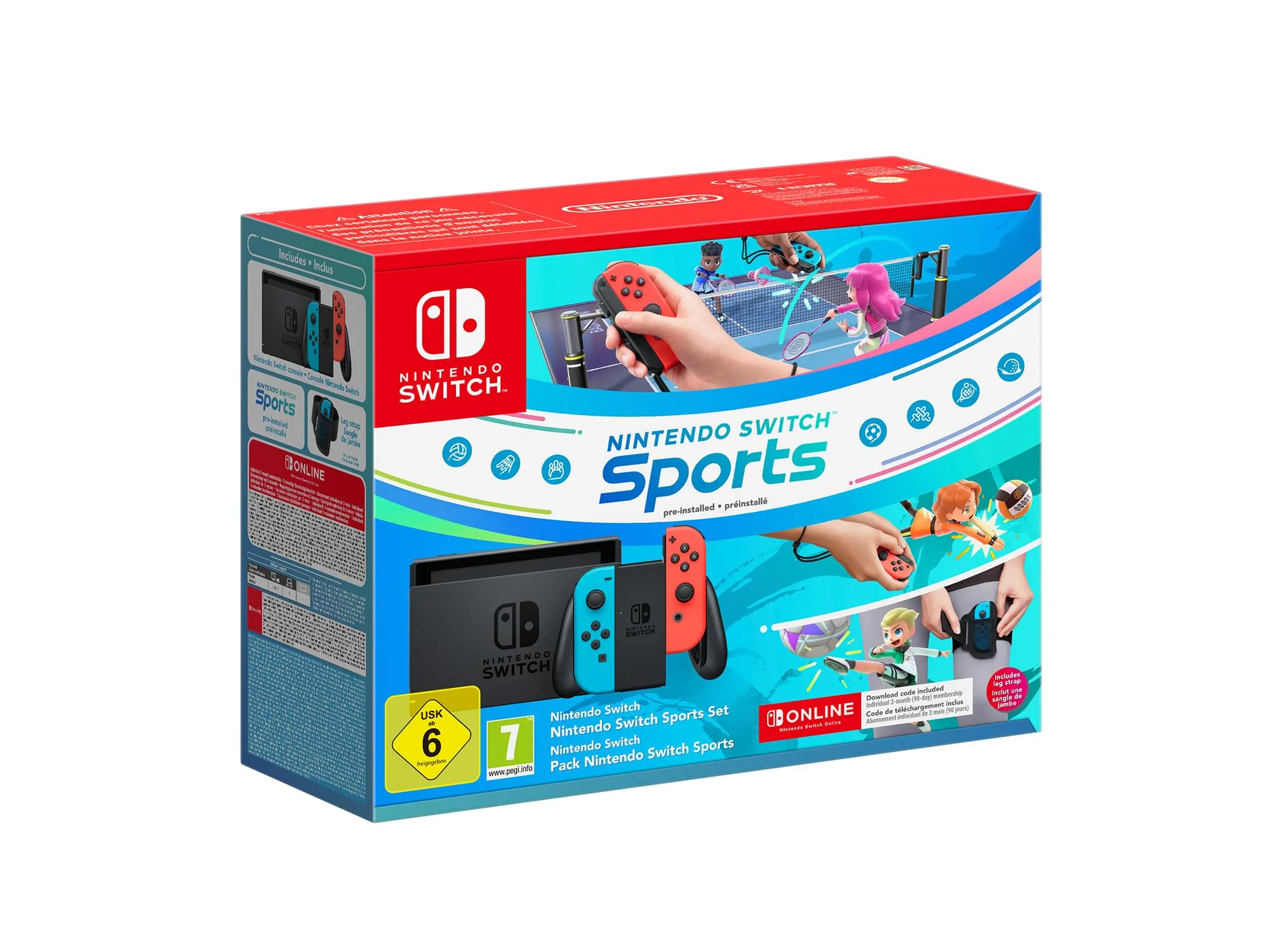 Nintendo Switch Console with Switch Sports Bundle (Neon Blue/Red) - immagine 1