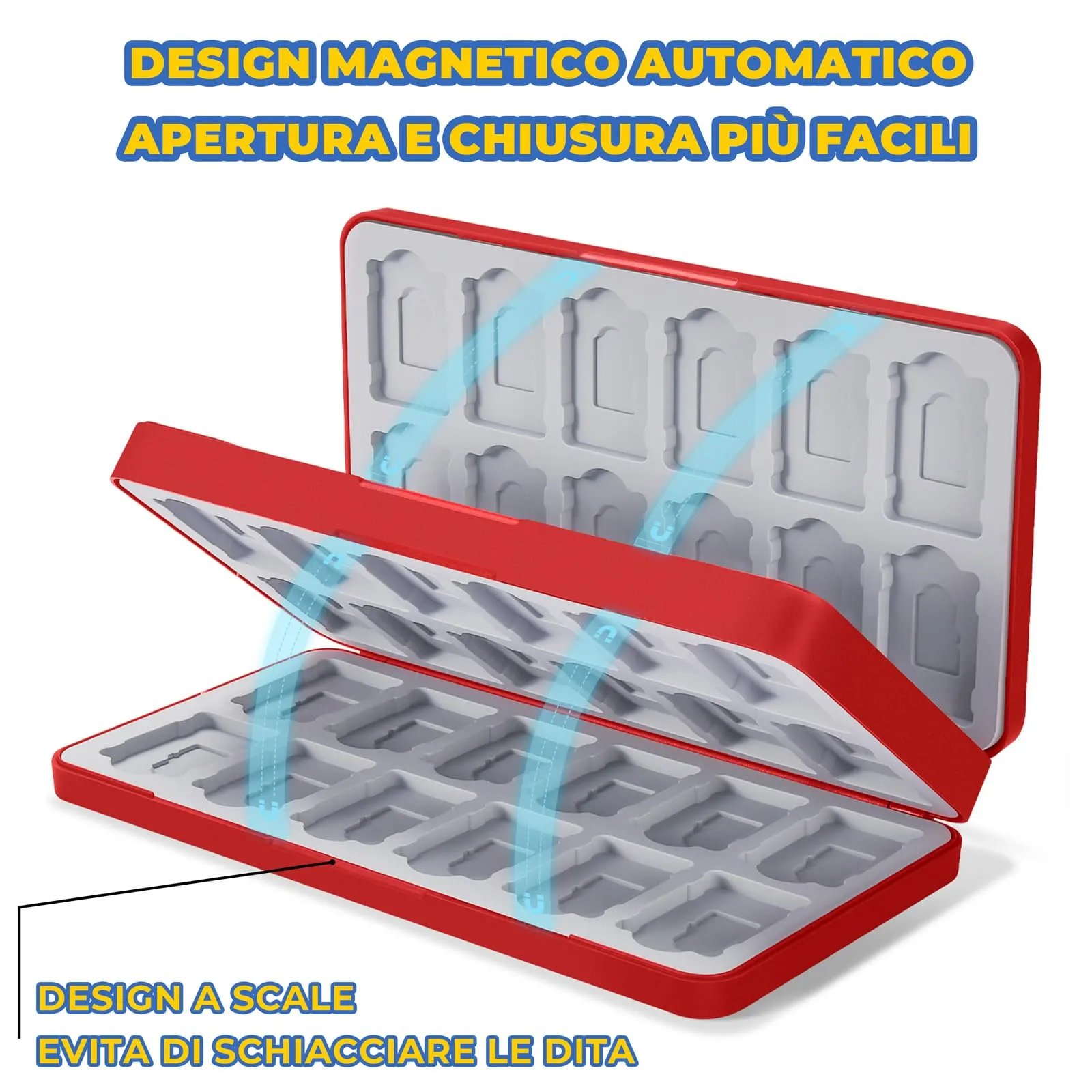 PALPOW Porta Giochi e Micro SD per Nintendo Switch 2, 48 Slot, Rosso - immagine 4