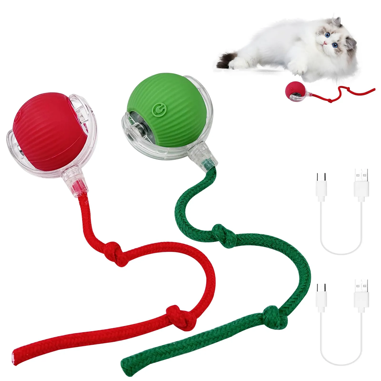 WinGluge Giocattolo Interattivo per Gatti e Cani, 2 Pezzi (Rosso e Verde) - immagine 1