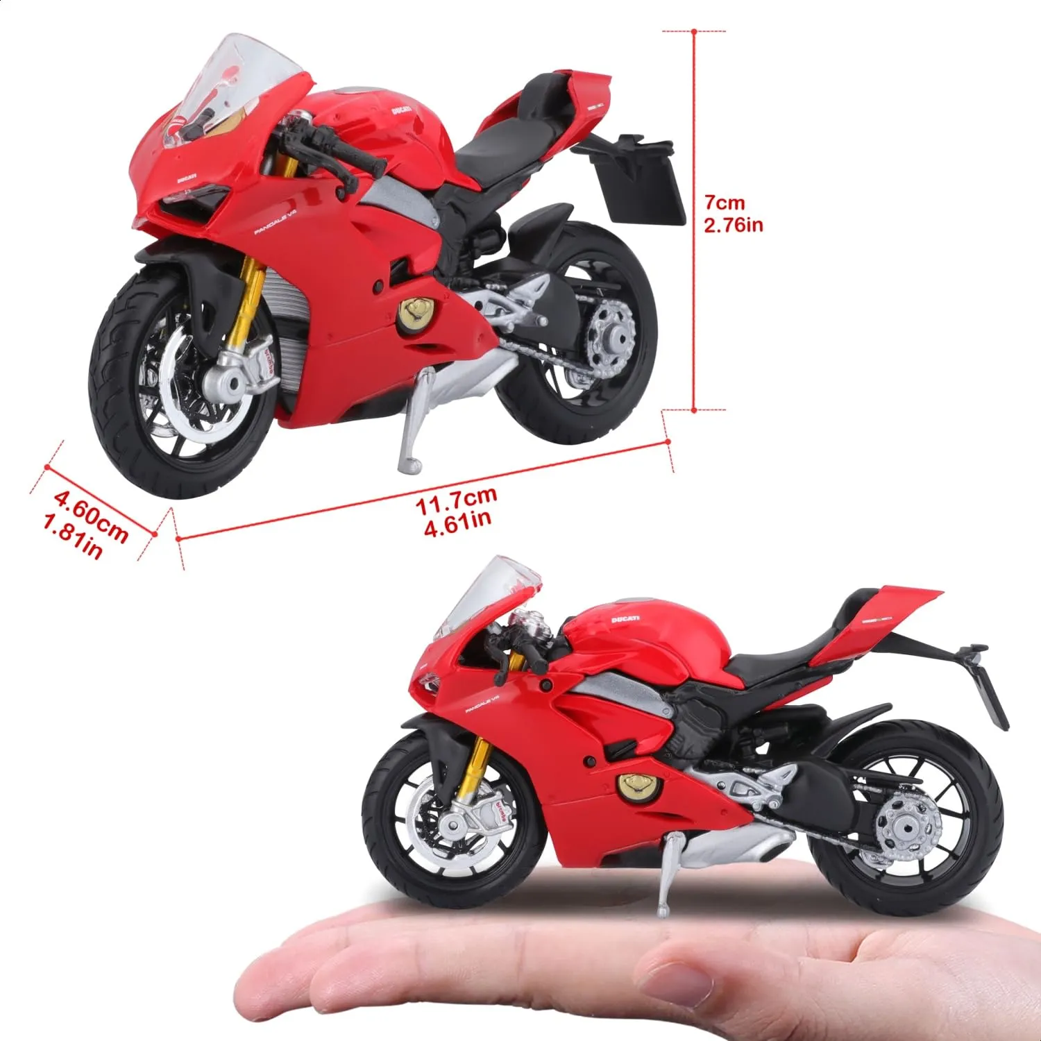 Bburago Ducati Panigale V4 Diecast Motorcycle, 1:18 Scale - immagine 7