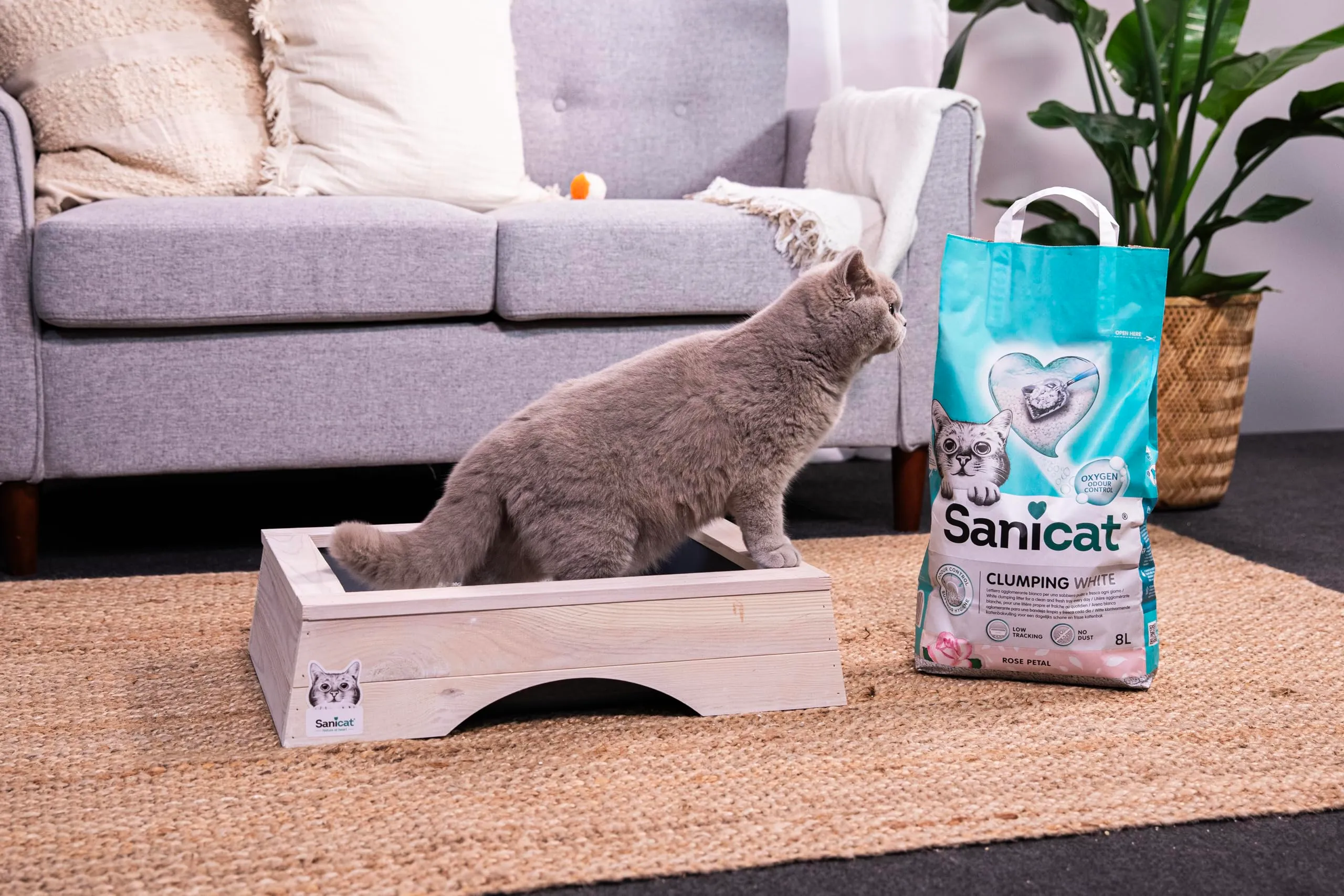 Sanicat Lettiera per gatti agglomerante bianca aroma petali di rosa, 8 L - immagine 6