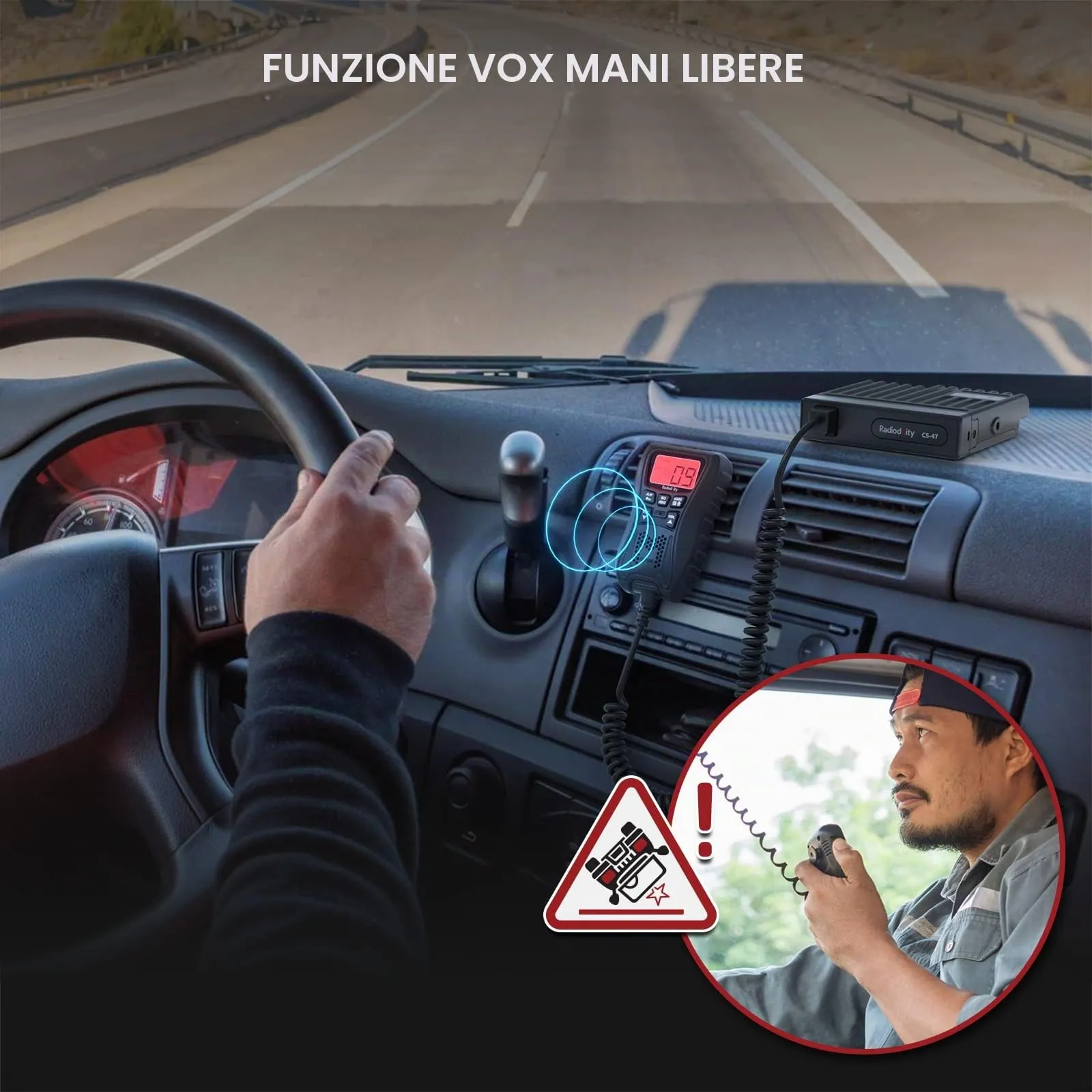 Radioddity CS-47 Mini CB Radio AM/FM 40 Channel with LCD Microphone and Noise Reduction - immagine 3