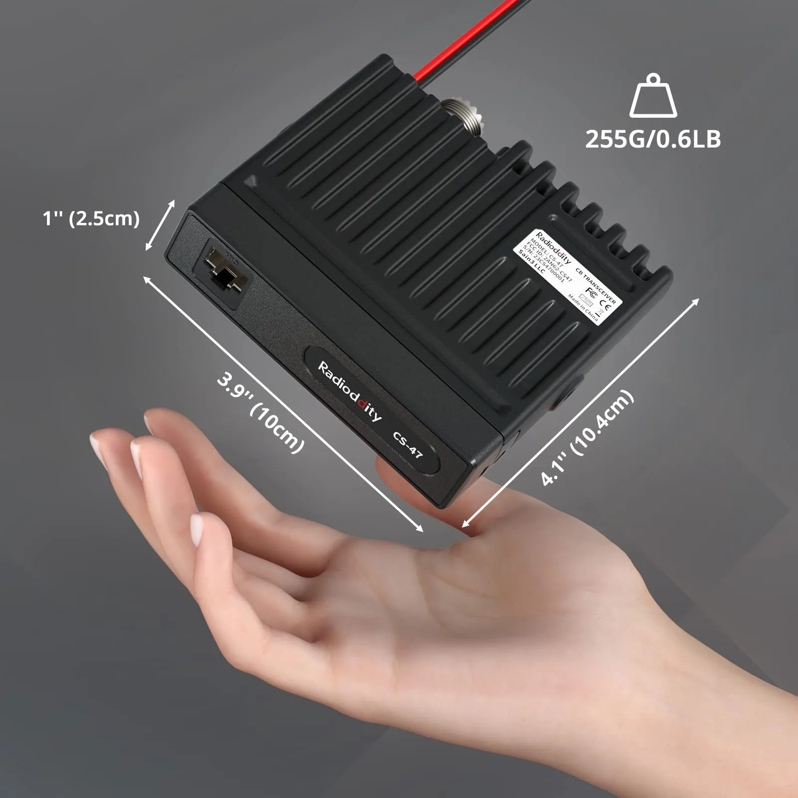 Radioddity CS-47 Mini CB Radio AM/FM 40 Channel with LCD Microphone and Noise Reduction - immagine 8