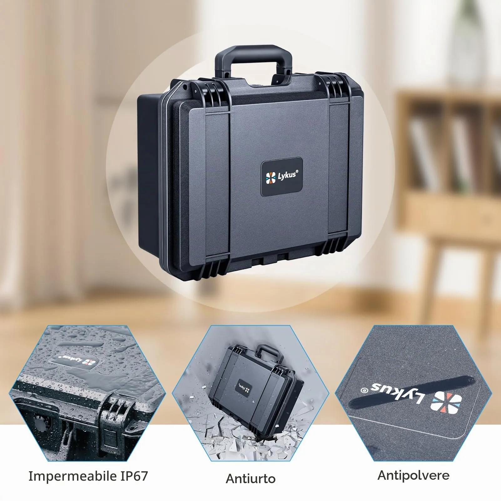Lykus Titan OQ210 Custodia Impermeabile per Quest 3S, Quest 3 e Fascia Kiwi Design K4 con Batteria - immagine 4