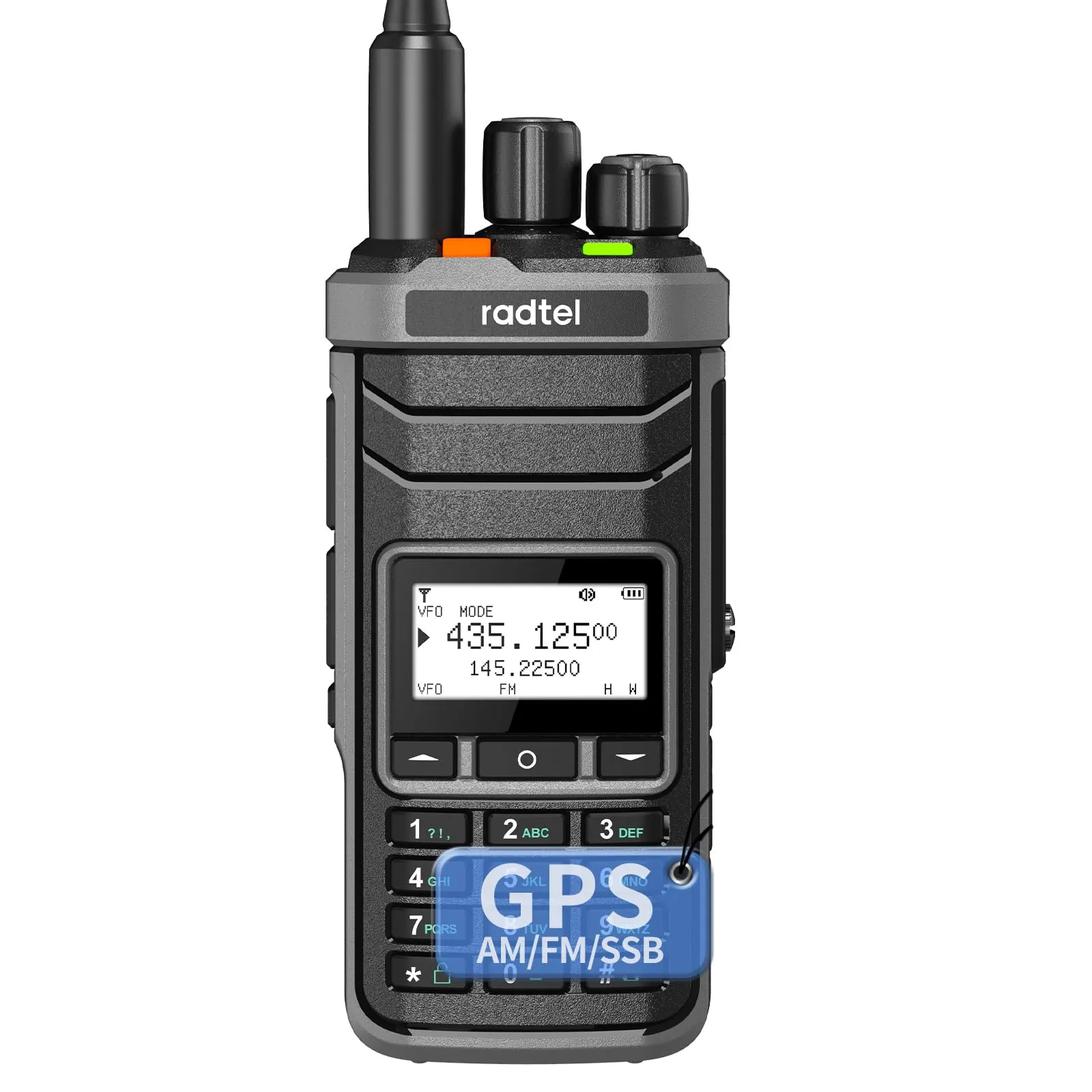 Radtel RT-860G GPS Multi-Band Ham Radio HF UHF VHF Dual Band AM USB LSB CW CB LW MW SW SSB, 1024 Canali, Batteria 2000 mAh, Ricarica USB-C - immagine 1