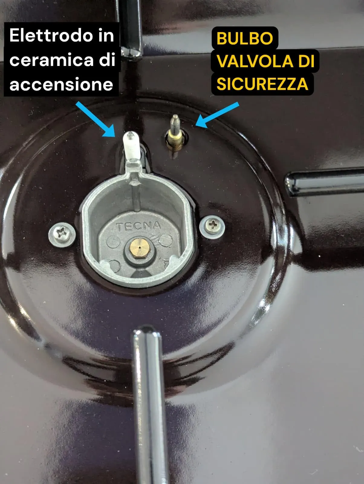 Lar.el Cucina a Gas 4 Fuochi con Mobile Portabombola, Marrone, Accensione Elettronica, GPL/Metano, MOB.S413MW - immagine 4