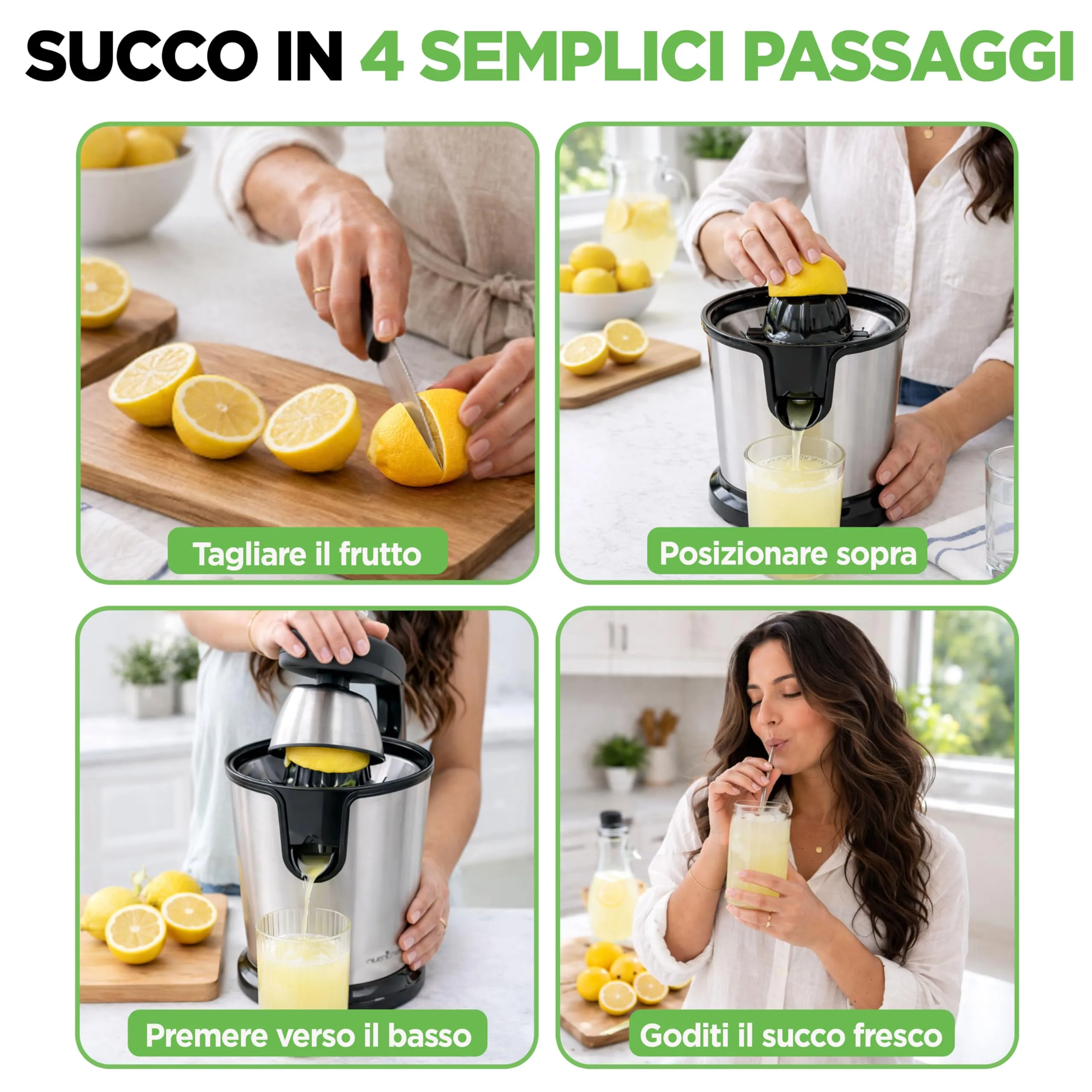 NutriChef Spremiagrumi Elettrico in Acciaio Inox con Pressa Manuale e Filtro Polpa Regolabile, 160 Watt, PKJCR305 - immagine 5
