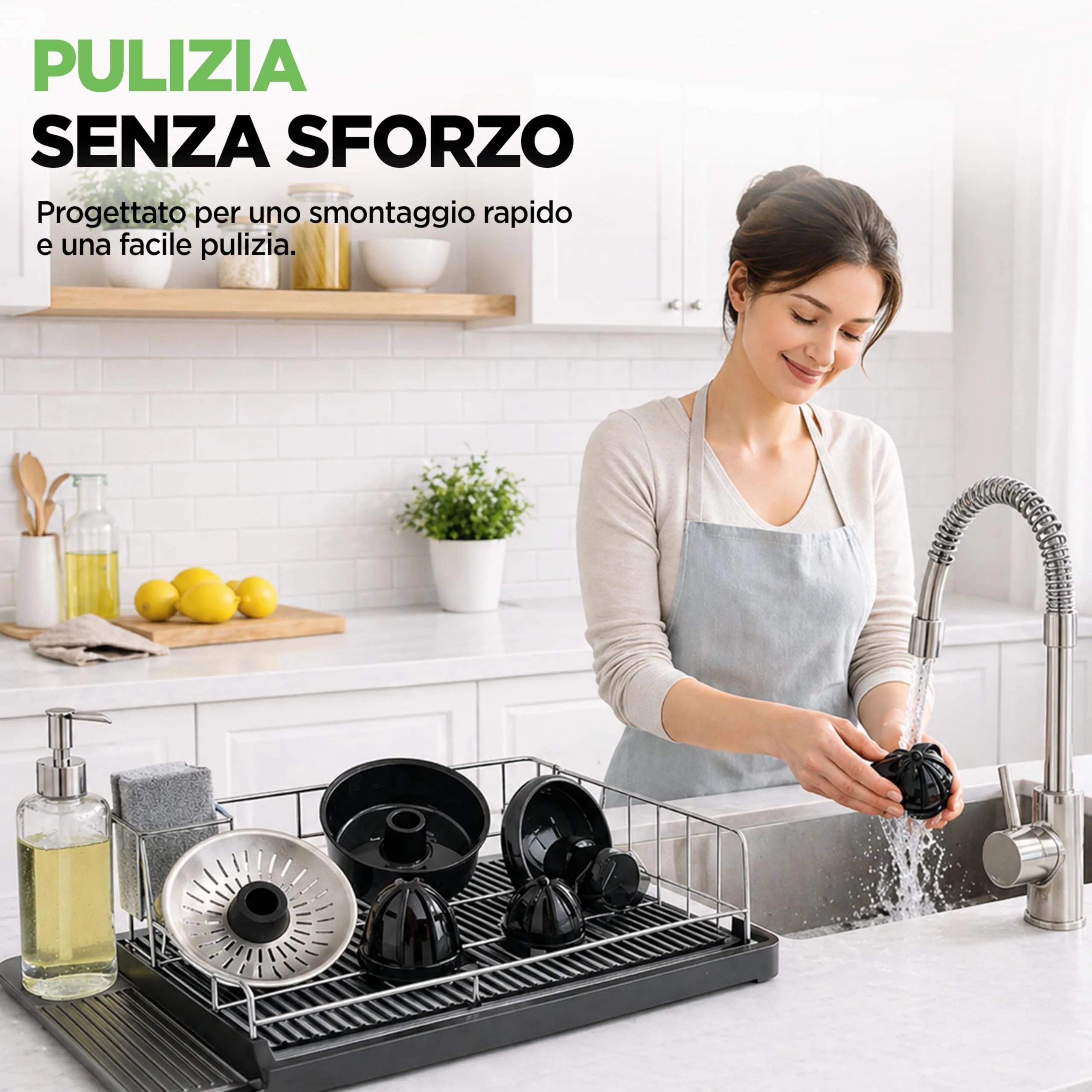 NutriChef Spremiagrumi Elettrico in Acciaio Inox con Pressa Manuale e Filtro Polpa Regolabile, 160 Watt, PKJCR305 - immagine 6