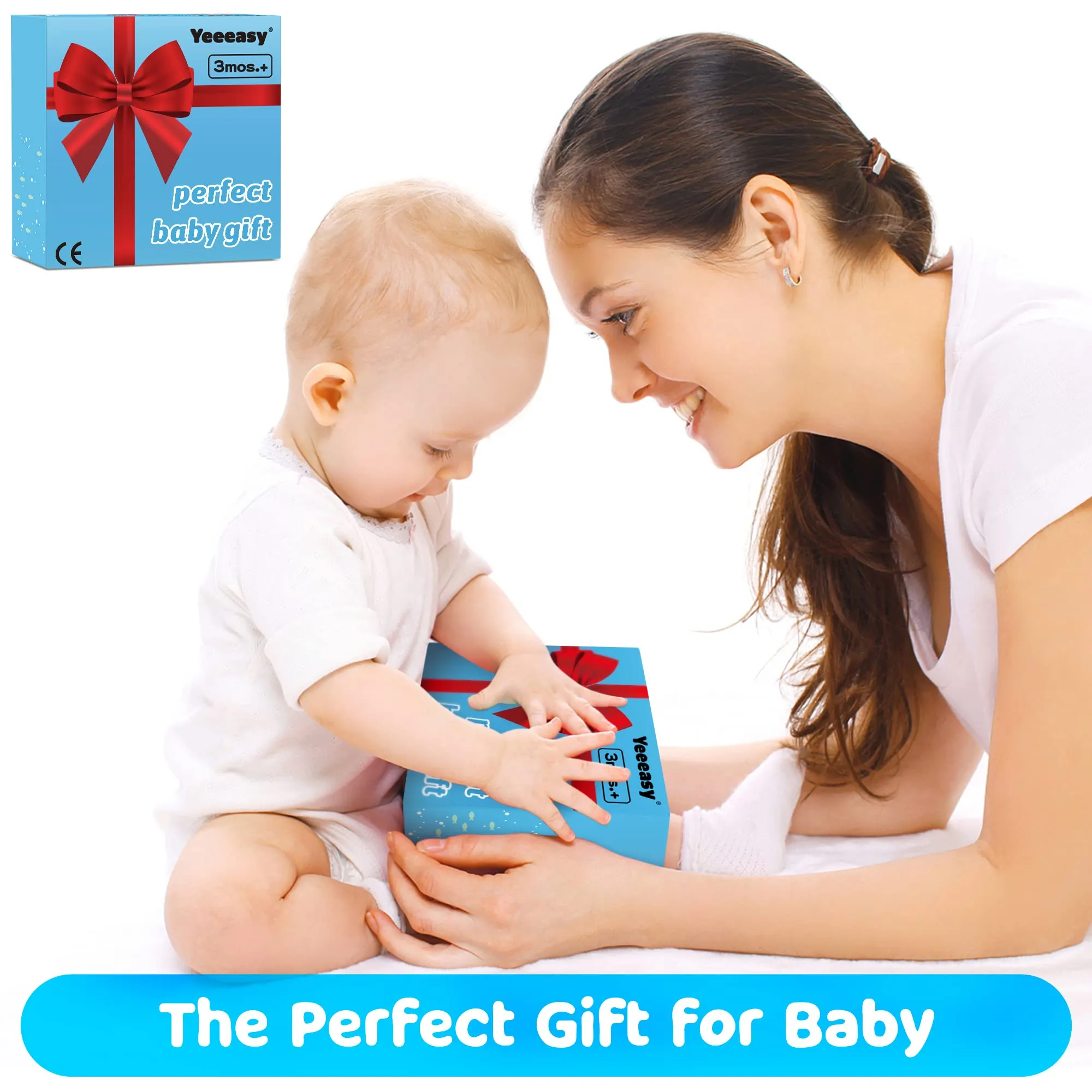 Yeeeasy Tummy Time Tappetino Gonfiabile per Neonati e Bambini 3-12 Mesi, Blu - immagine 4