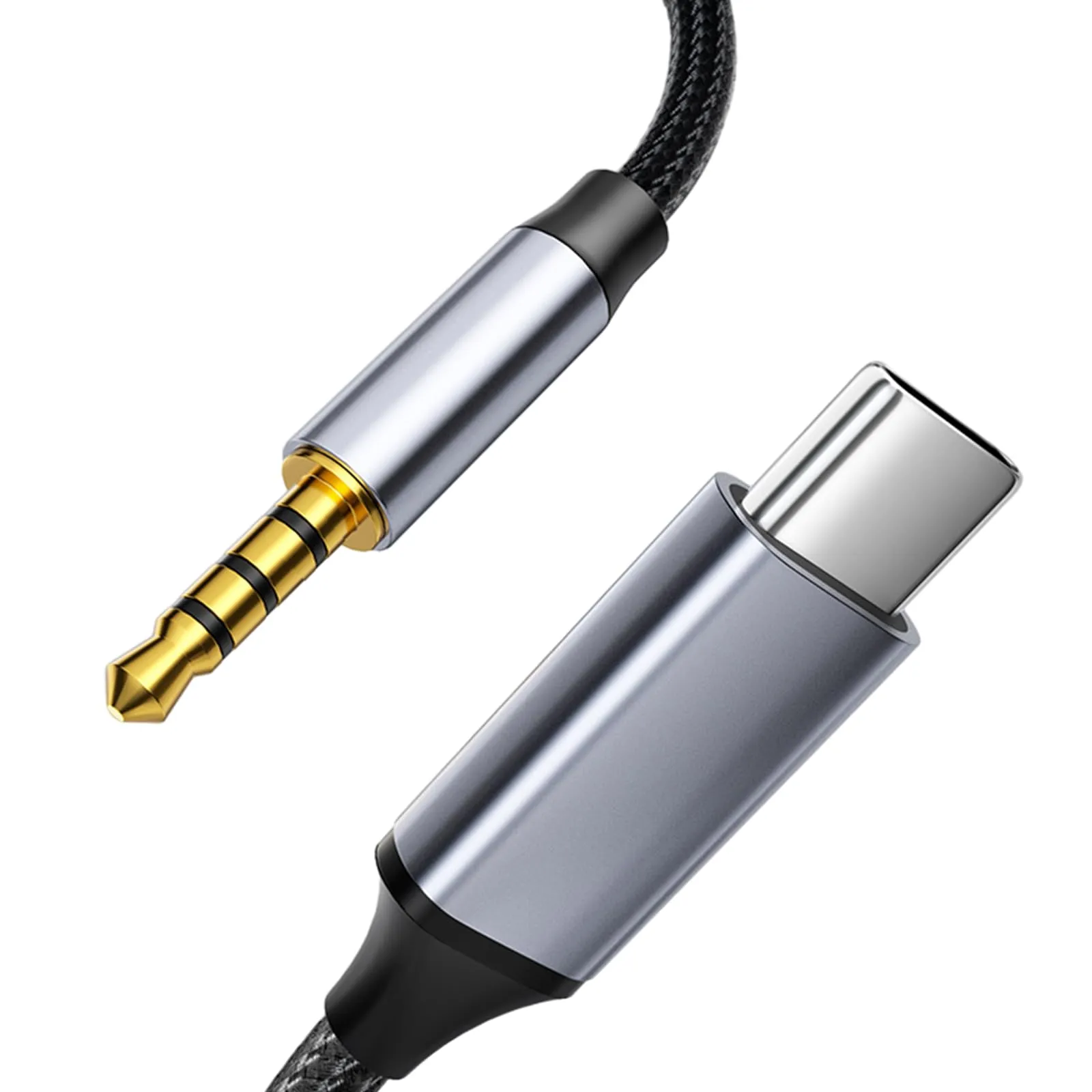 Unnderwiss Cavo Aux USB Type-C a 3.5mm Jack Audio 1m Argento - Compatibile con Samsung Galaxy S23, S20 - immagine 1