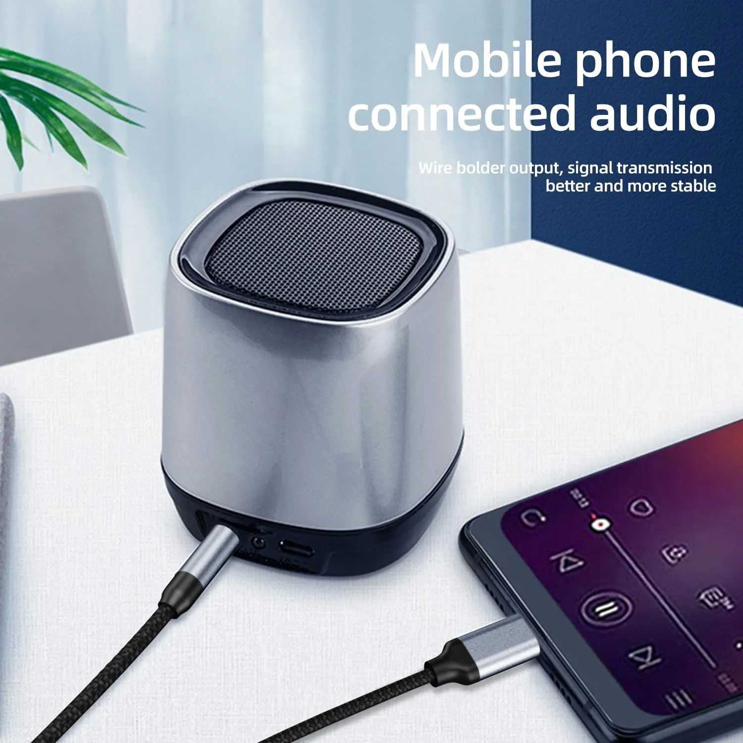 Unnderwiss Cavo Aux USB Type-C a 3.5mm Jack Audio 1m Argento - Compatibile con Samsung Galaxy S23, S20 - immagine 8
