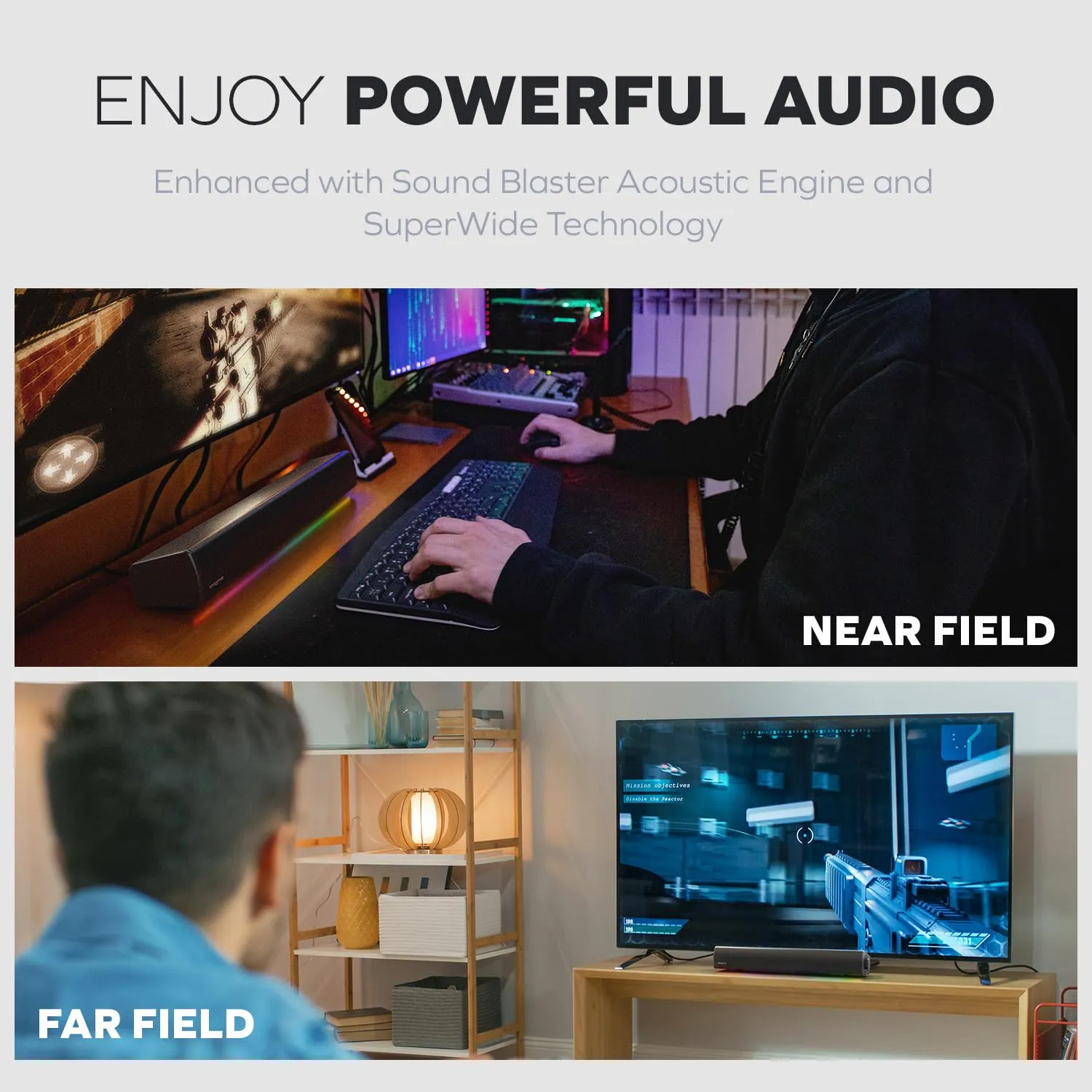 Creative Sound Blaster GS5 RGB Gaming Soundbar, SuperWide, 60W Peak Power, Bluetooth 5.4, Optical-in, for PC and TV - immagine 3