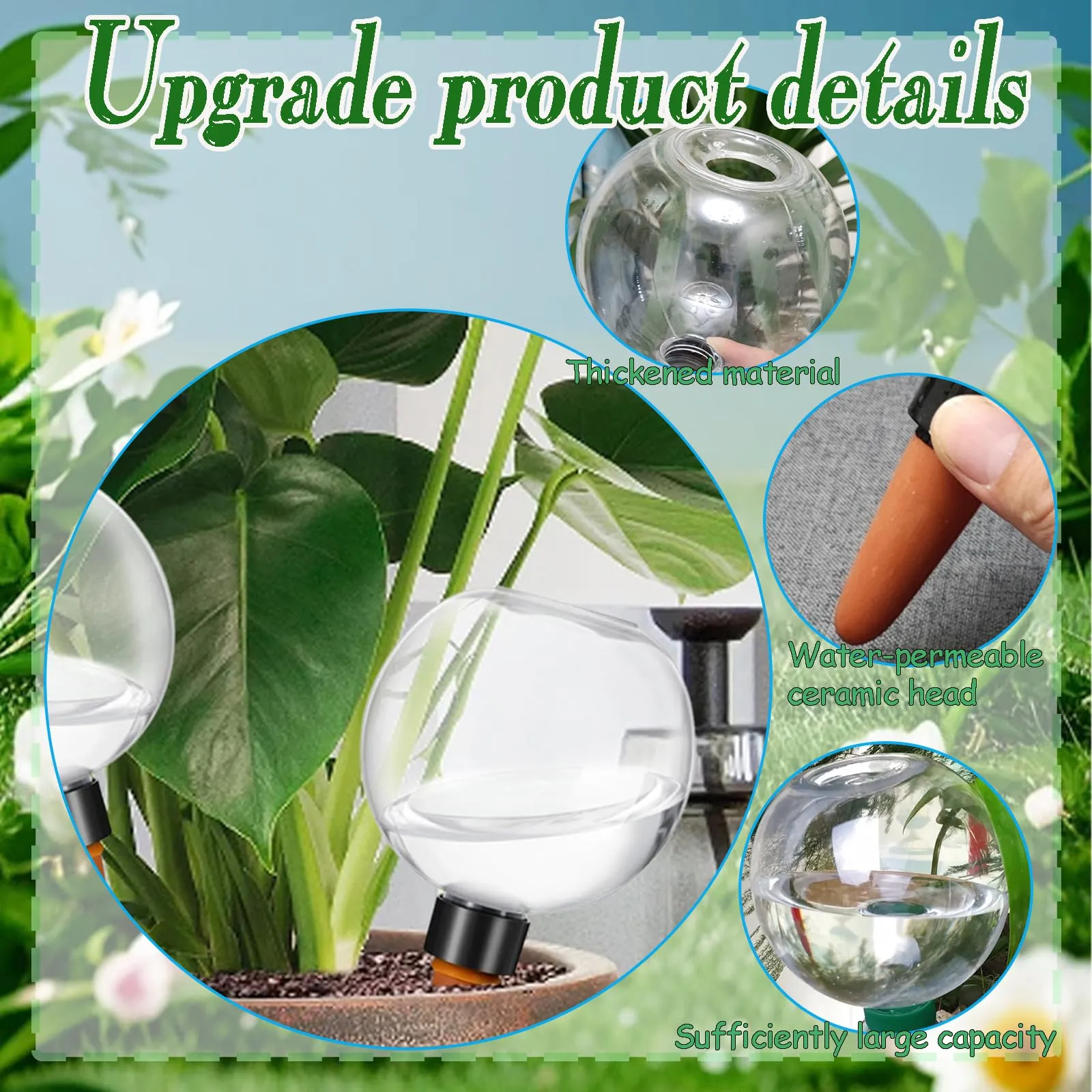 HaploS Globi per Irrigazione Piante, Sfere Trasparenti per Irrigazione a Goccia Automatica, Set da 4 Pezzi - immagine 3