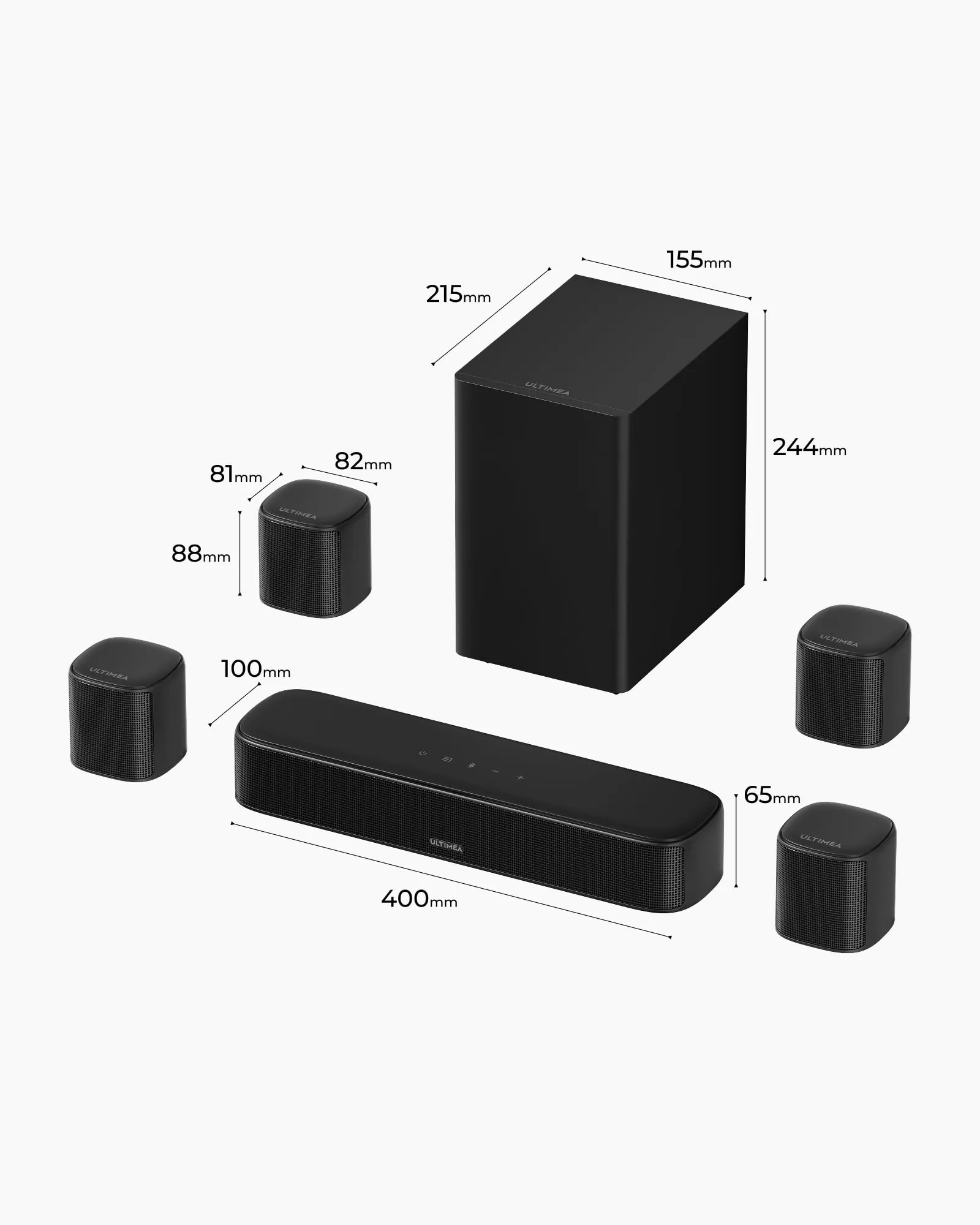 Ultimea Aura A40 Pro 7.1Ch Surround Soundbar with Subwoofer, 330W Peak, HDMI ARC, Bluetooth 6.0 - immagine 9