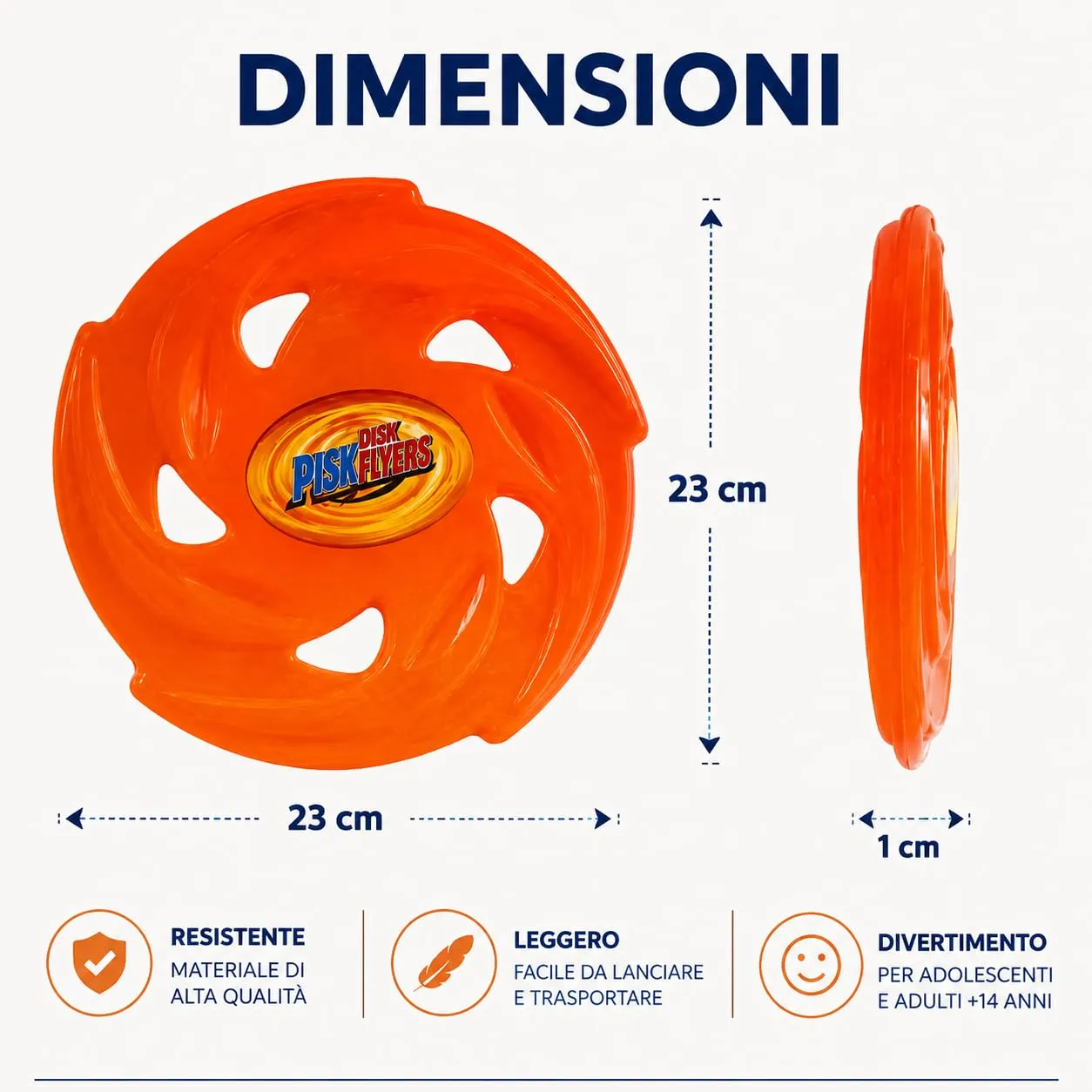 OTHERWISETRIVIAL Disco Volante Frisbee 23cm in Plastica Leggera - immagine 2