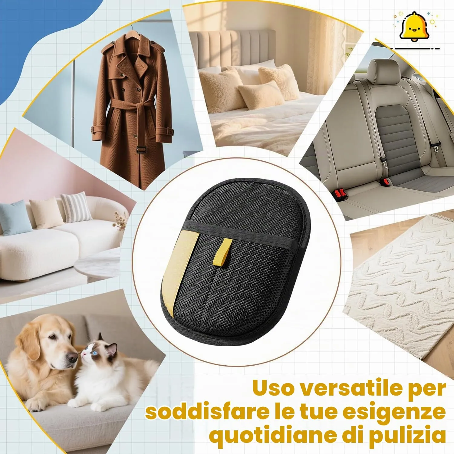 SKELUOZIEU Guanti magnetici per rimozione peli di cani e gatti, per tappeti e divani, nero, 2 pezzi - immagine 7