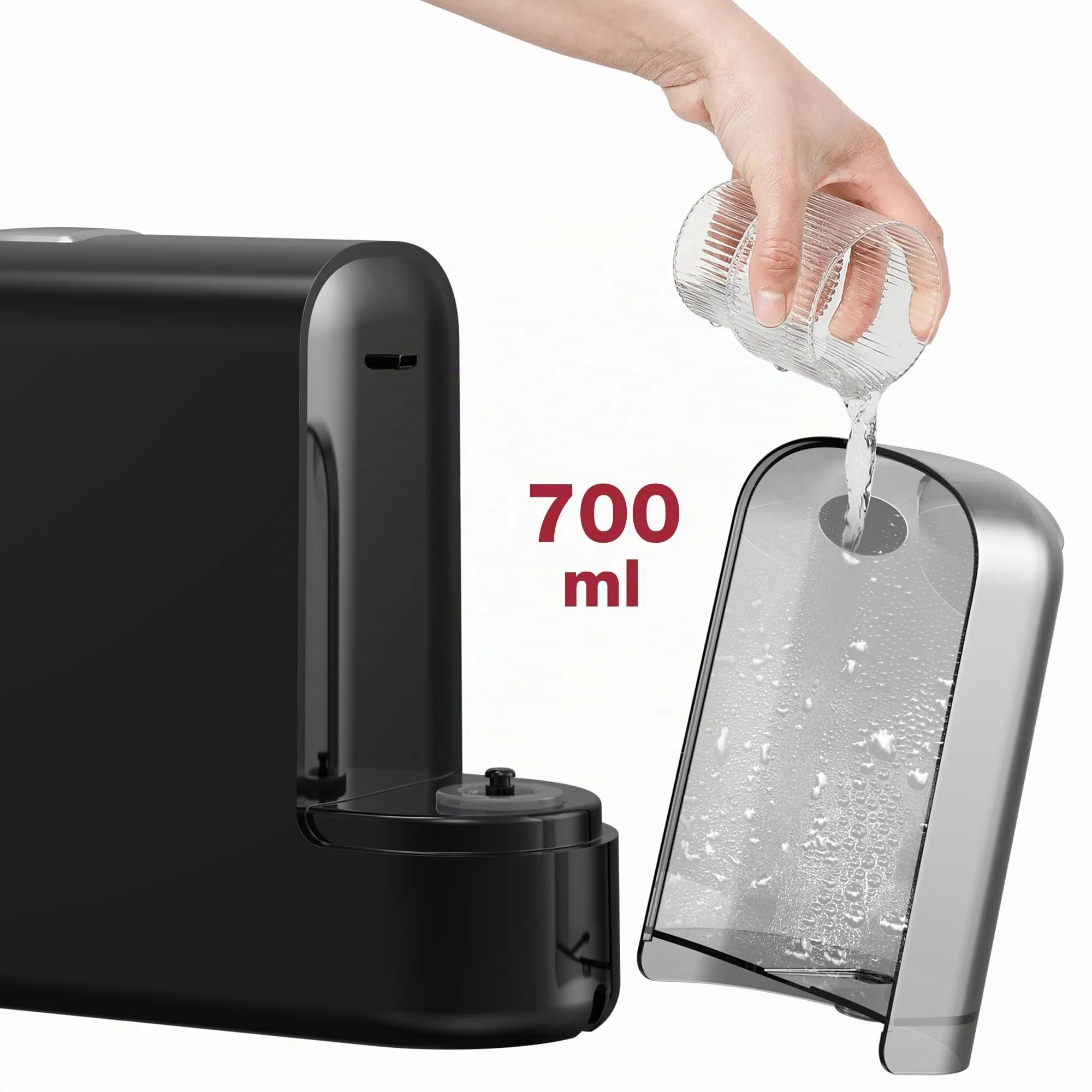 BEPER P101CAF200 Amata Macchina Caffè Espresso 4 in 1, 20 Bar, Compatibile con Capsule Nespresso, Dolce Gusto, Cialde ESE e Caffè Macinato, 1400W, Serbatoio 700 ml, Nero - immagine 5