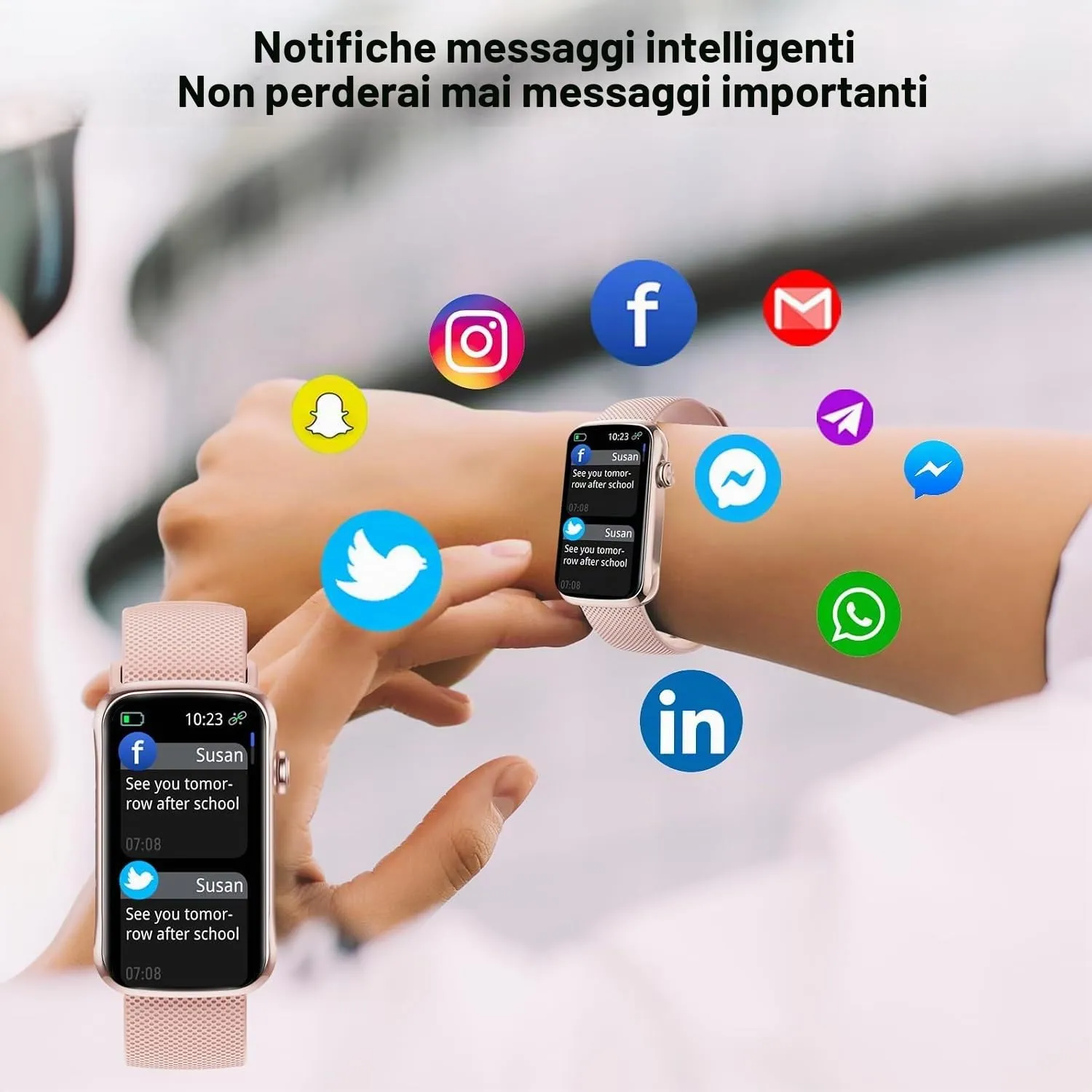 Matast Smartwatch 2026, Fitness Tracker con Cardiofrequenzimetro, Sonno e Contapassi, Schermo HD 1.47", Chiamate Bluetooth, IP68, Oro rosa brillante - immagine 5