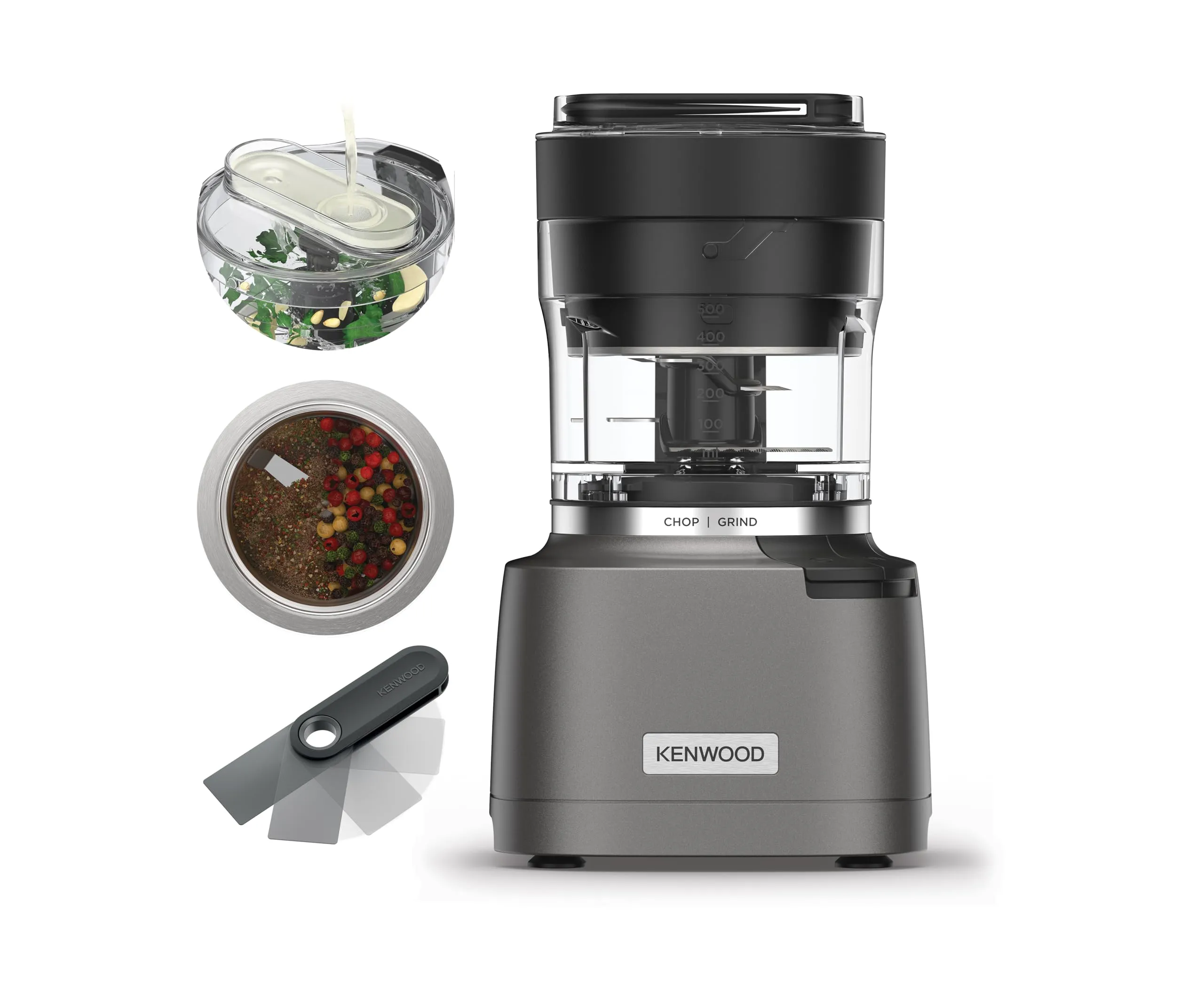 Kenwood Duo Prep CHP80.000SI Tritatutto e Macinino 2-in-1, 800W, Argento - immagine 1