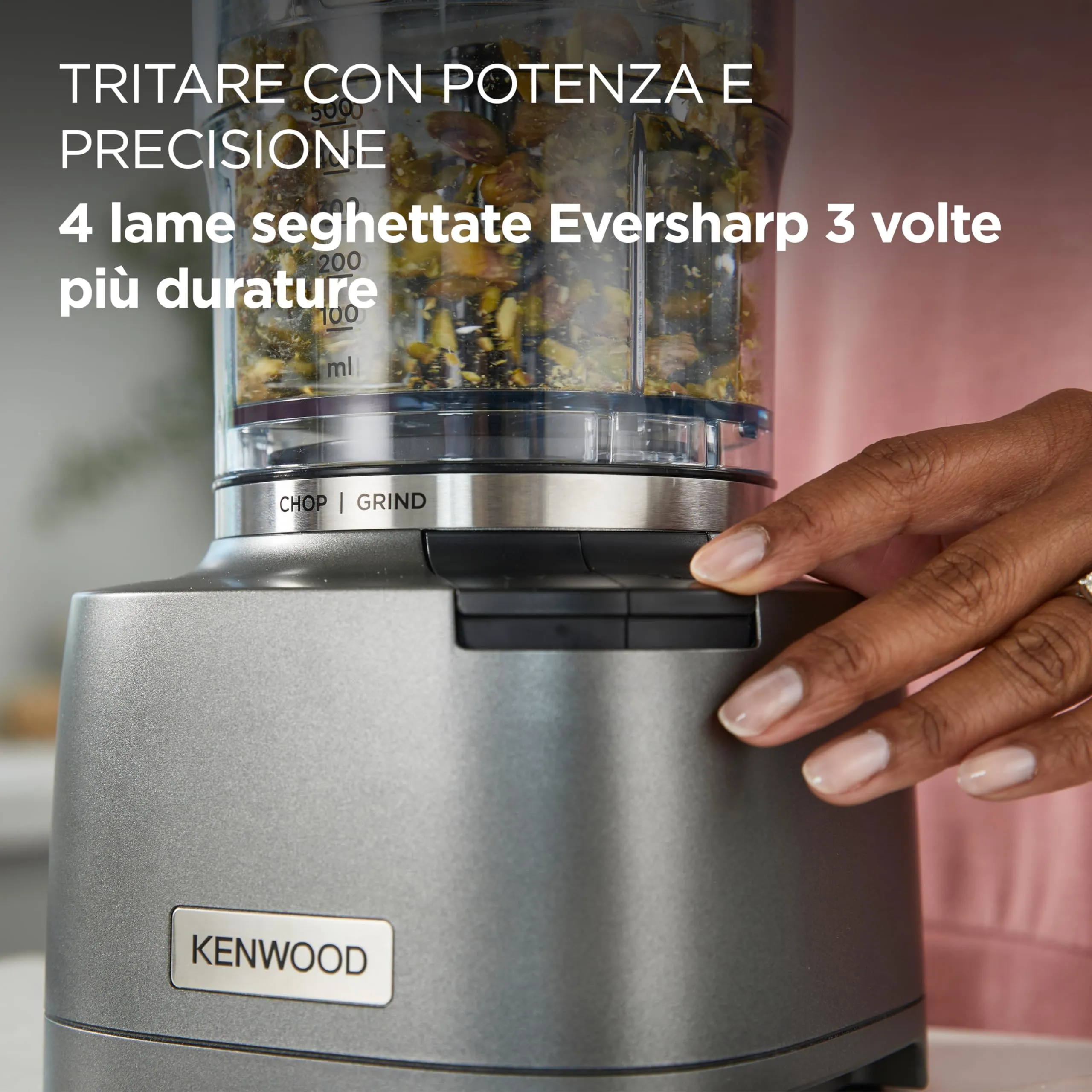 Kenwood Duo Prep CHP80.000SI Tritatutto e Macinino 2-in-1, 800W, Argento - immagine 3