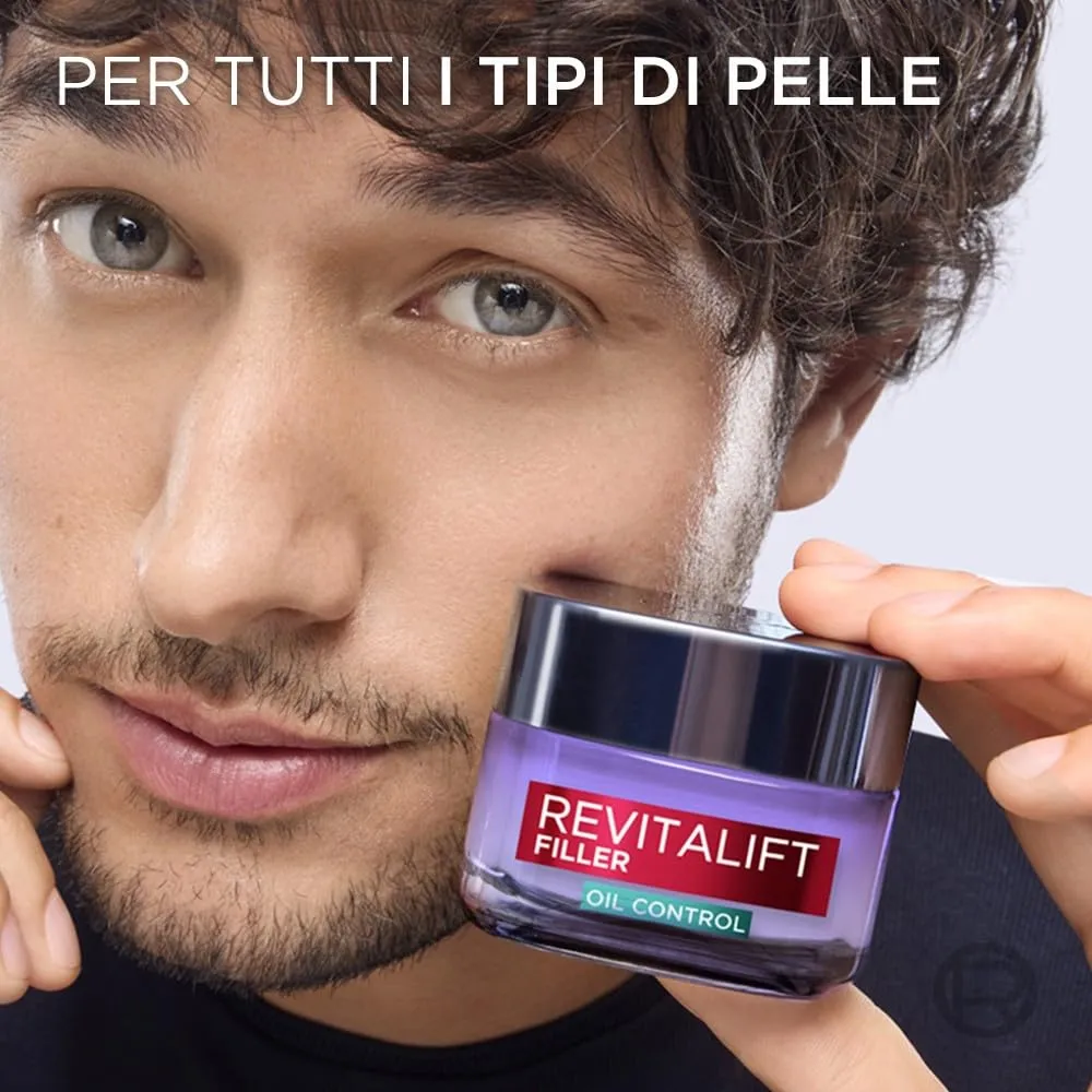 L'Oréal Paris Revitalift Filler Crema Anti-Lucidità Oil Control con Acido Ialuronico e Salicilico, 50 ml - immagine 6