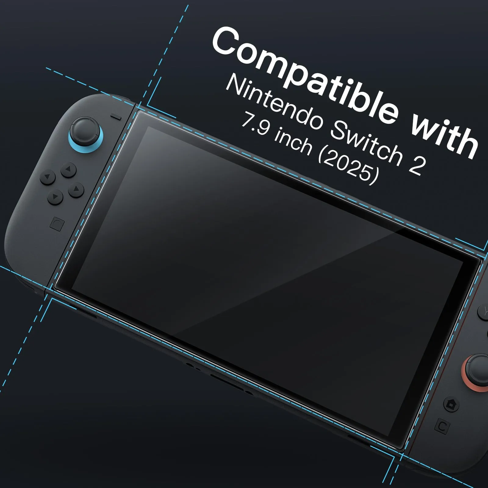 JETech Pellicola Protettiva in Vetro Temperato per Nintendo Switch 2, 2 Pezzi, Trasparente - immagine 2