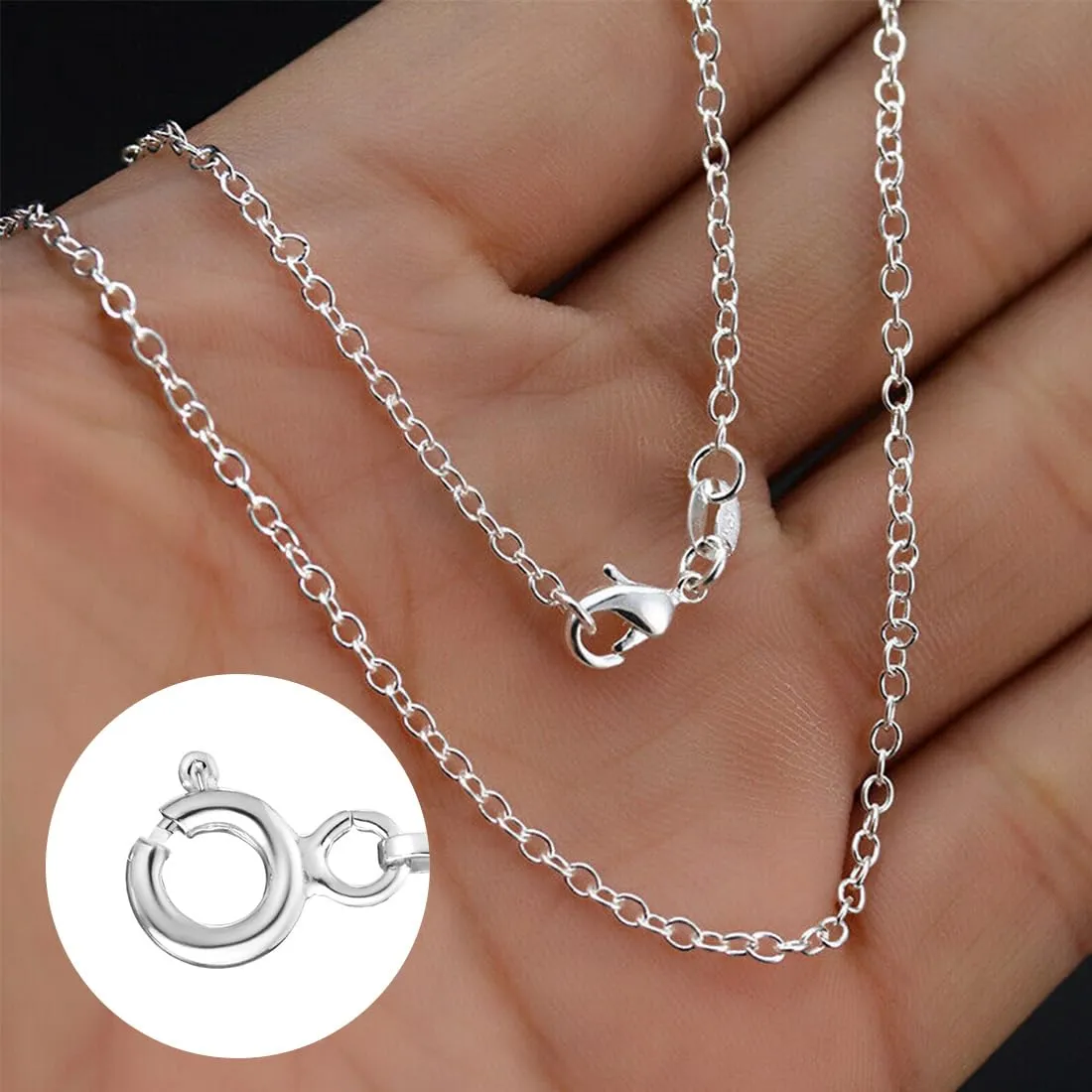 XYTAHDM Catena in Argento Sterling 925 Modello Barbazzale 1 mm 45 cm - immagine 3
