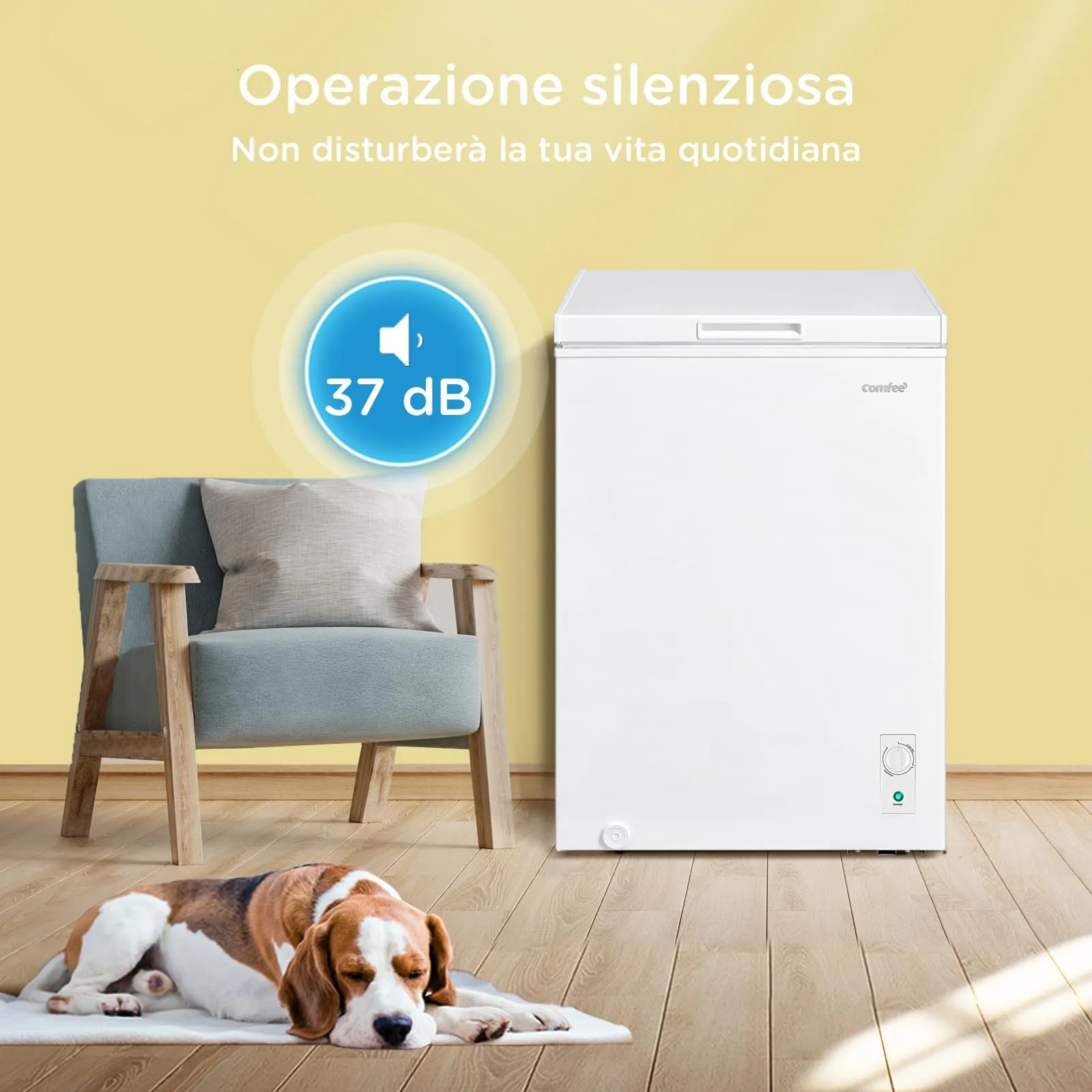 COMFEE' Congelatore a Pozzetto 2 in 1 198L RCC202WH2EU(E), Bianco - immagine 2