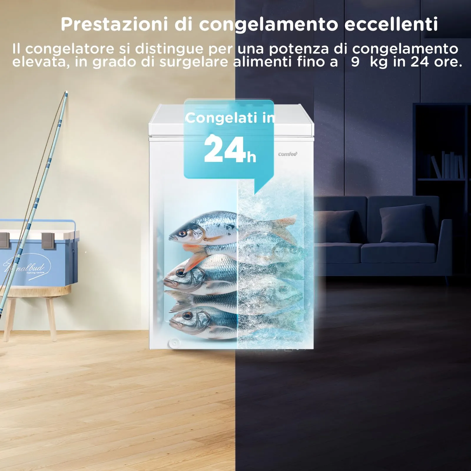 COMFEE' Congelatore a Pozzetto 2 in 1 198L RCC202WH2EU(E), Bianco - immagine 6